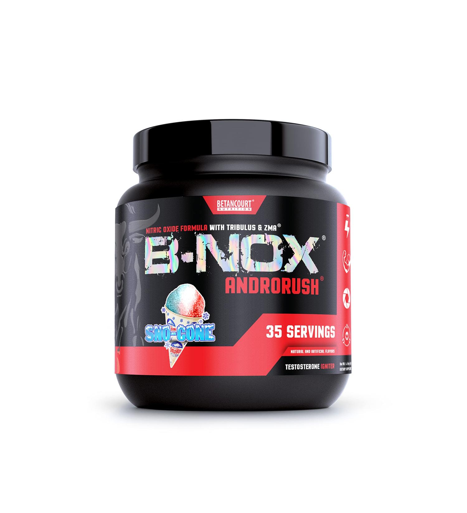 Betancourt Nutrition B-Nox Androrush Pre Workout Supplement - SNO-Cone Flavor | 3 Creatine Blend, BCAA's, Beta-Alanine, Energy | 35 Servings - Buy Online on GoSupps.com
