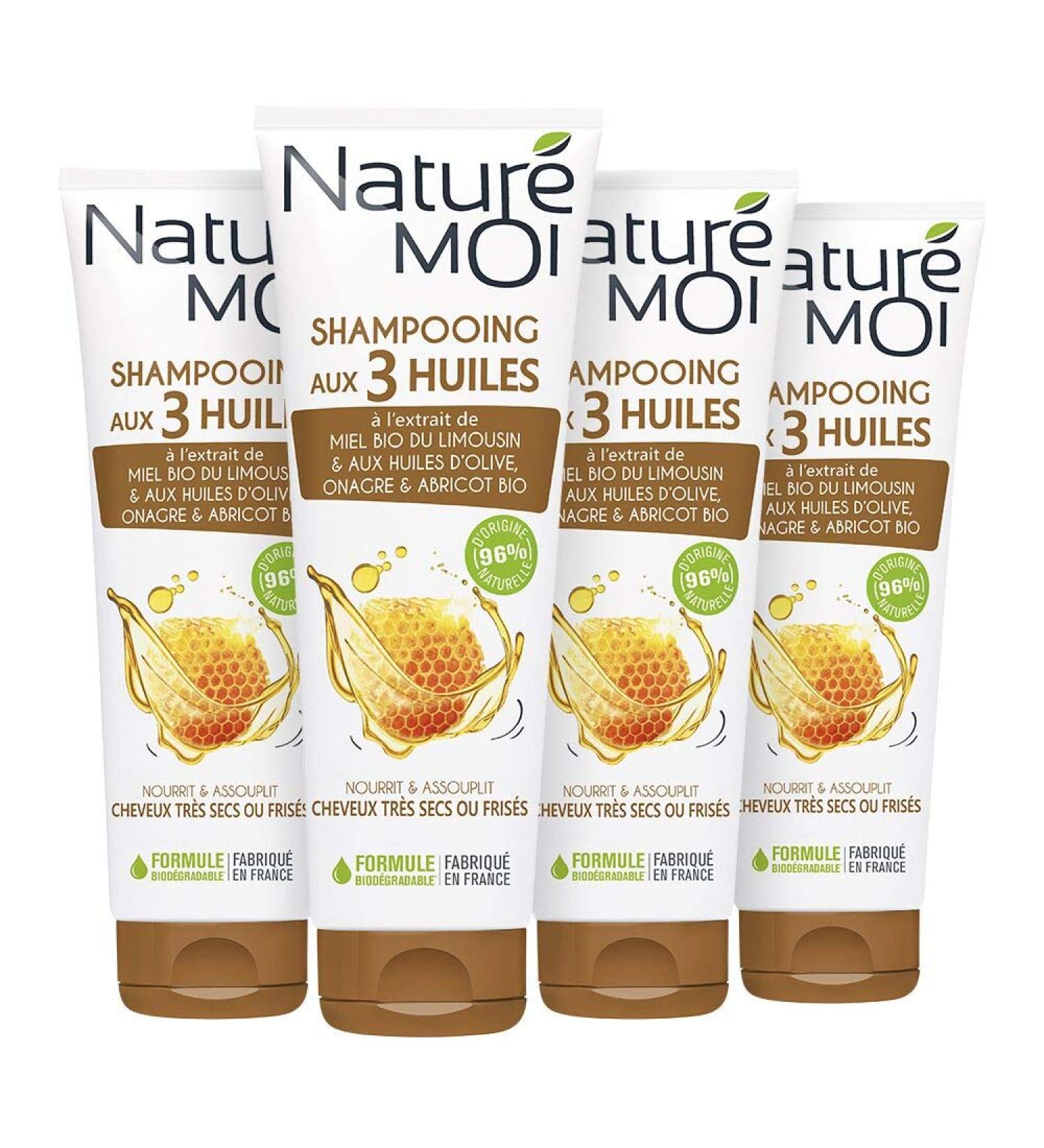 Natur Moi Nourishing shampoo with organic honey extract and organic olive evening primrose and apricot oils Repairs frizzy or dry hair Pack of 4 250ml - Buy Online on GoSupps.com