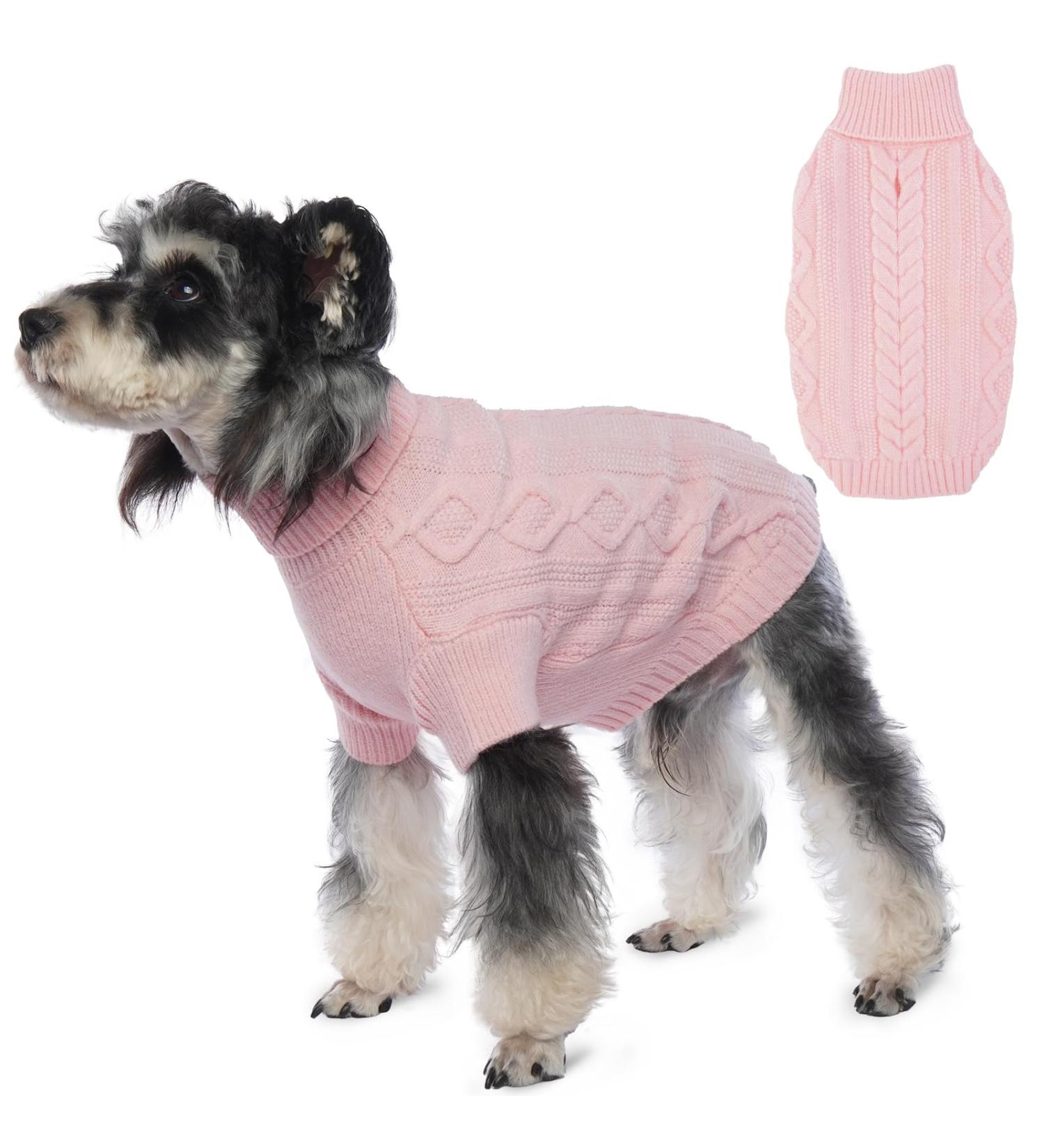 Hjumarayan Elegant Dog Sweater for Medium Dogs | Warm & Stylish Pink Sweater with Leash Hole | Perfect for French Bulldogs (XXL 70cm Breast 52cm Back) - Buy Online on GoSupps.com