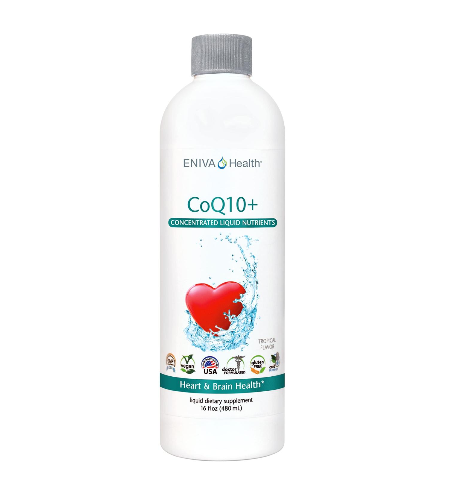 Eniva Health Liquid CoQ10 100mg with L-Carnitine, Vitamin C, Lecithin - 16oz | Gluten Free, Zero Sugar, Keto Friendly - Buy Online on GoSupps.com