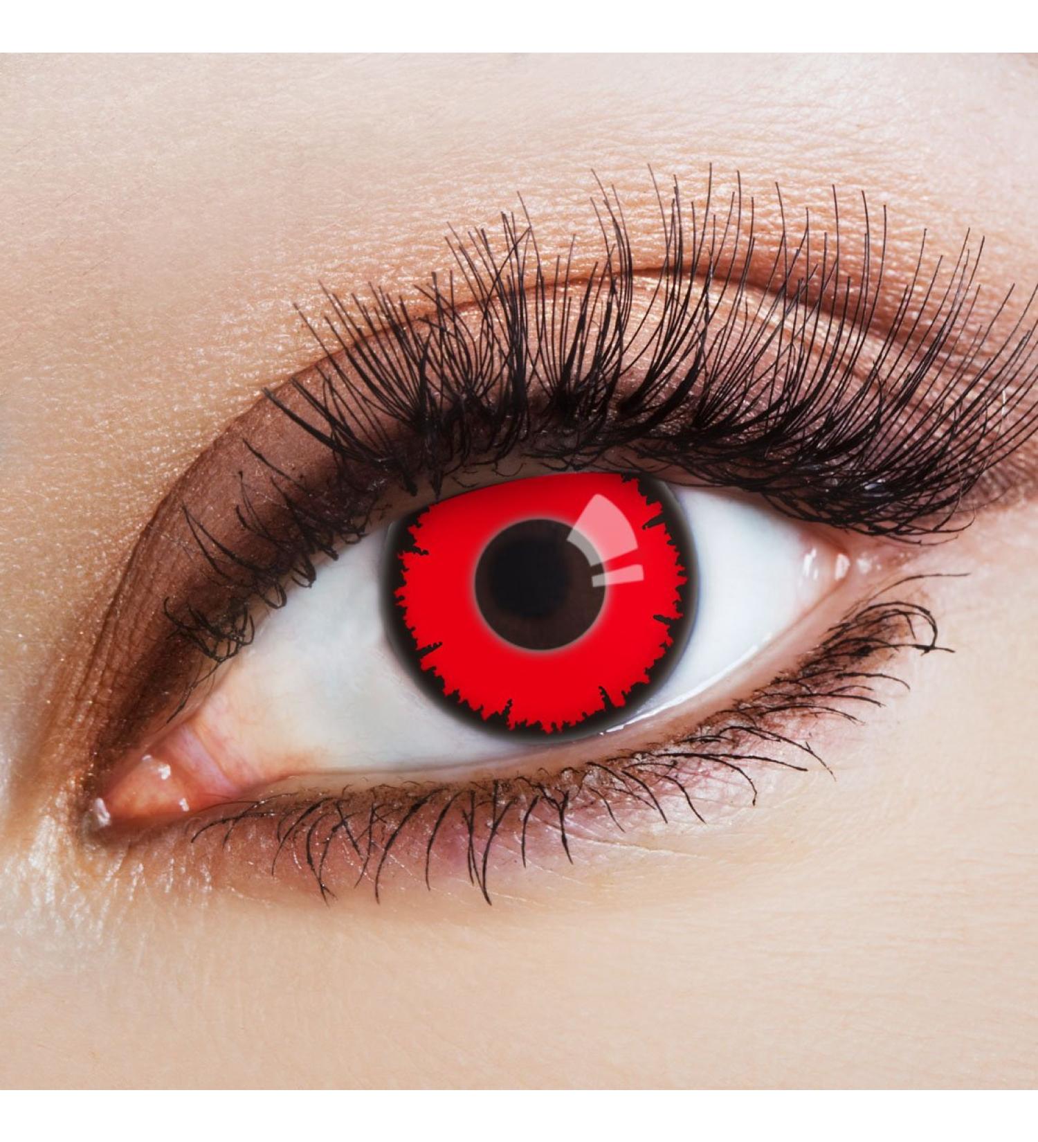 Aricona Red Contact Lenses with Black Rim - Scary Vampire Effect - Prescription-Free Halloween Colored Lenses for International Shipping - Buy Online on GoSupps.com