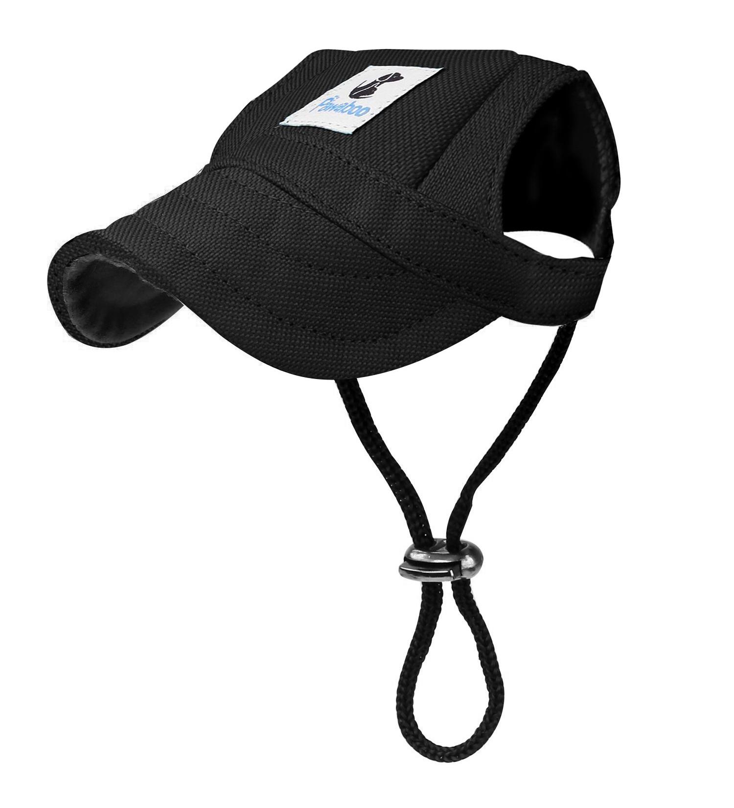 Pawaboo Dog Baseball Cap - Adjustable Sun Protection Hat for Dogs with Ear Holes - Size S Black - Buy Online on GoSupps.com