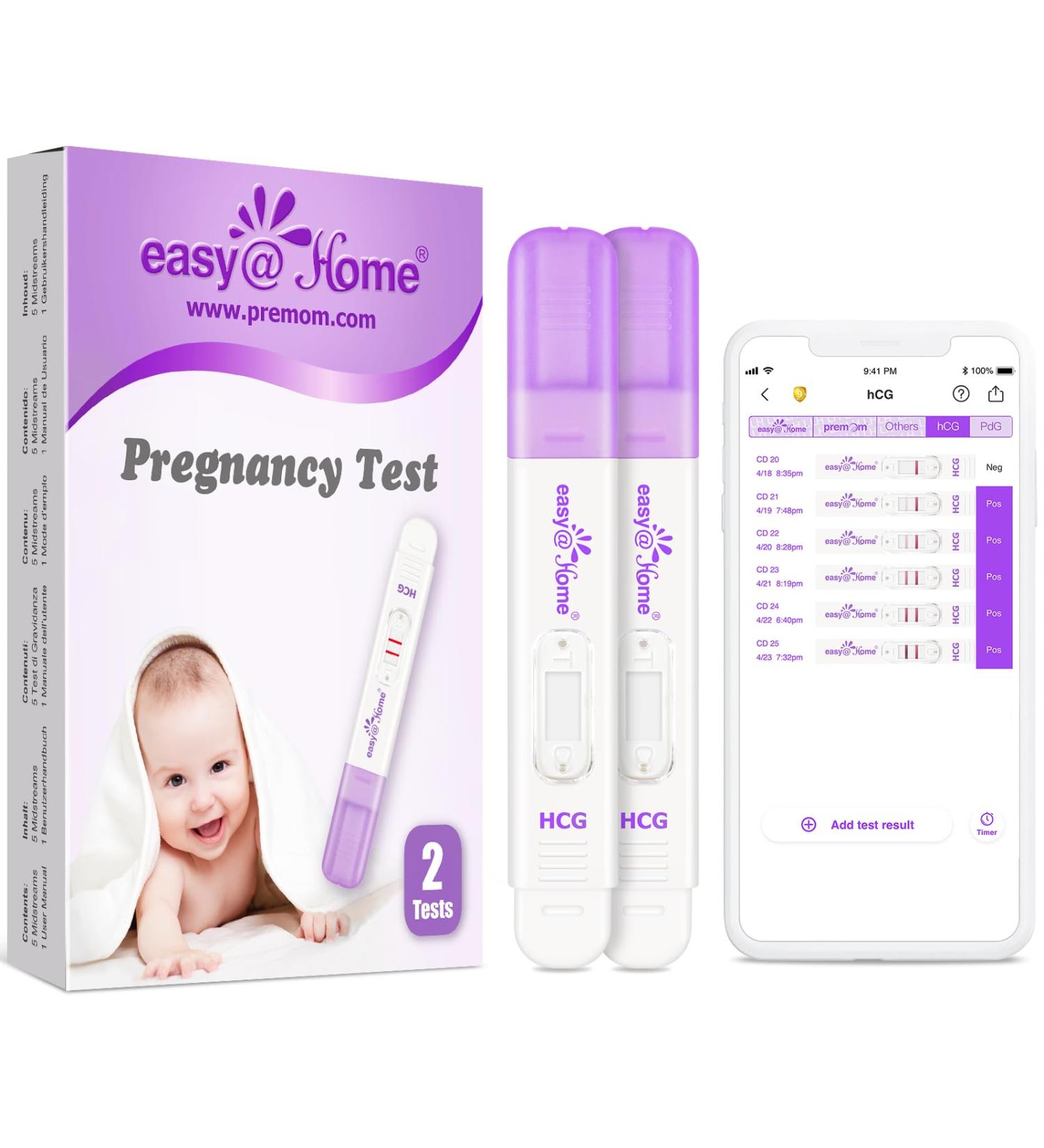 Easy Home Early Pregnancy Test - 2 Ultra Sensitive HCG Tests (10 miu/ml) - Reliable & Accurate Early Detection - Buy Online on GoSupps.com