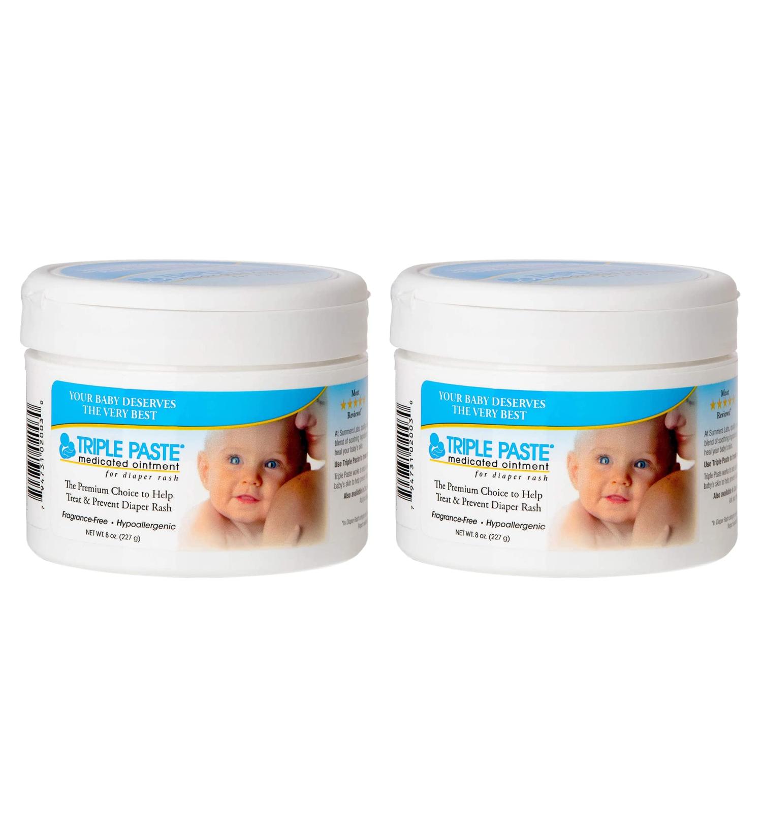 Triple Paste Medicated Diaper Rash Ointment - Fragrance Free, Hypoallergenic - 8 oz - Buy Online on GoSupps.com