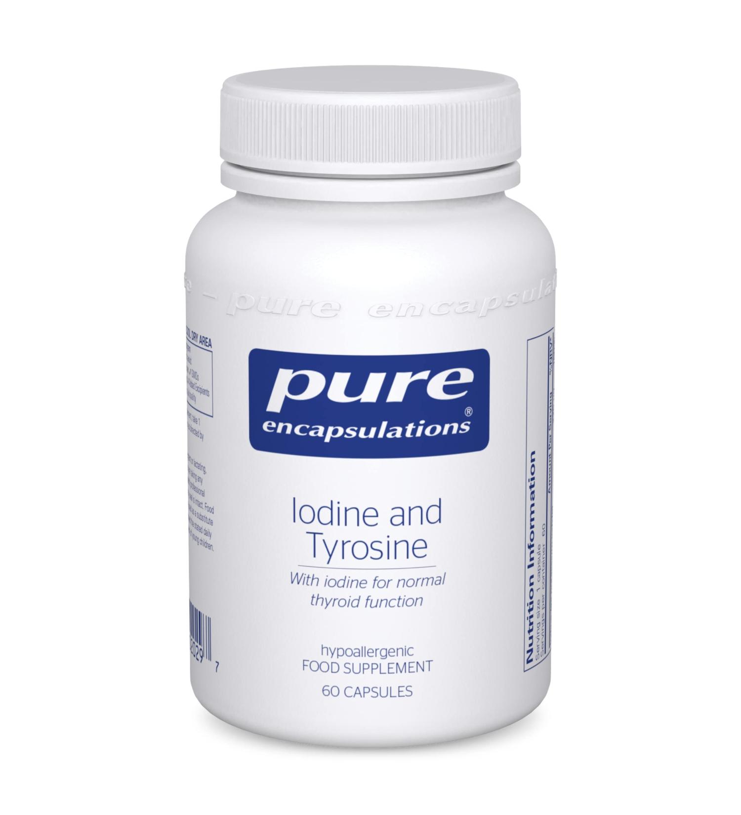Pure Encapsulations Iodine & Tyrosine 60 Capsules - Thyroid & Nervous System Support - Buy Online on GoSupps.com