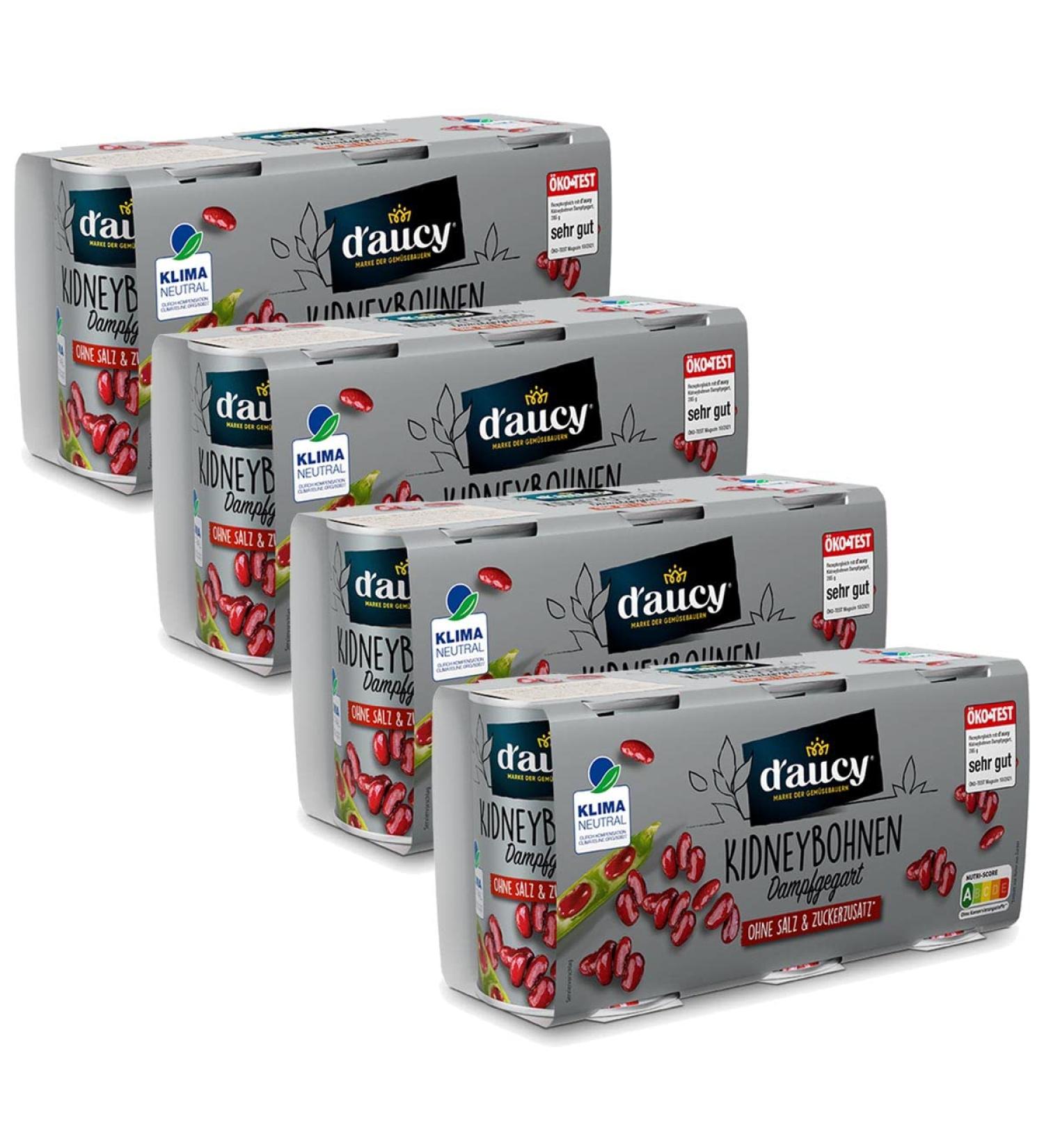 Buy d'aucy Red Kidney Beans - 100% Natural No Salt or Sugar Climate Neutral - 4 Pack (12 x 110g Cans) for International Shipping - Buy Online on GoSupps.com