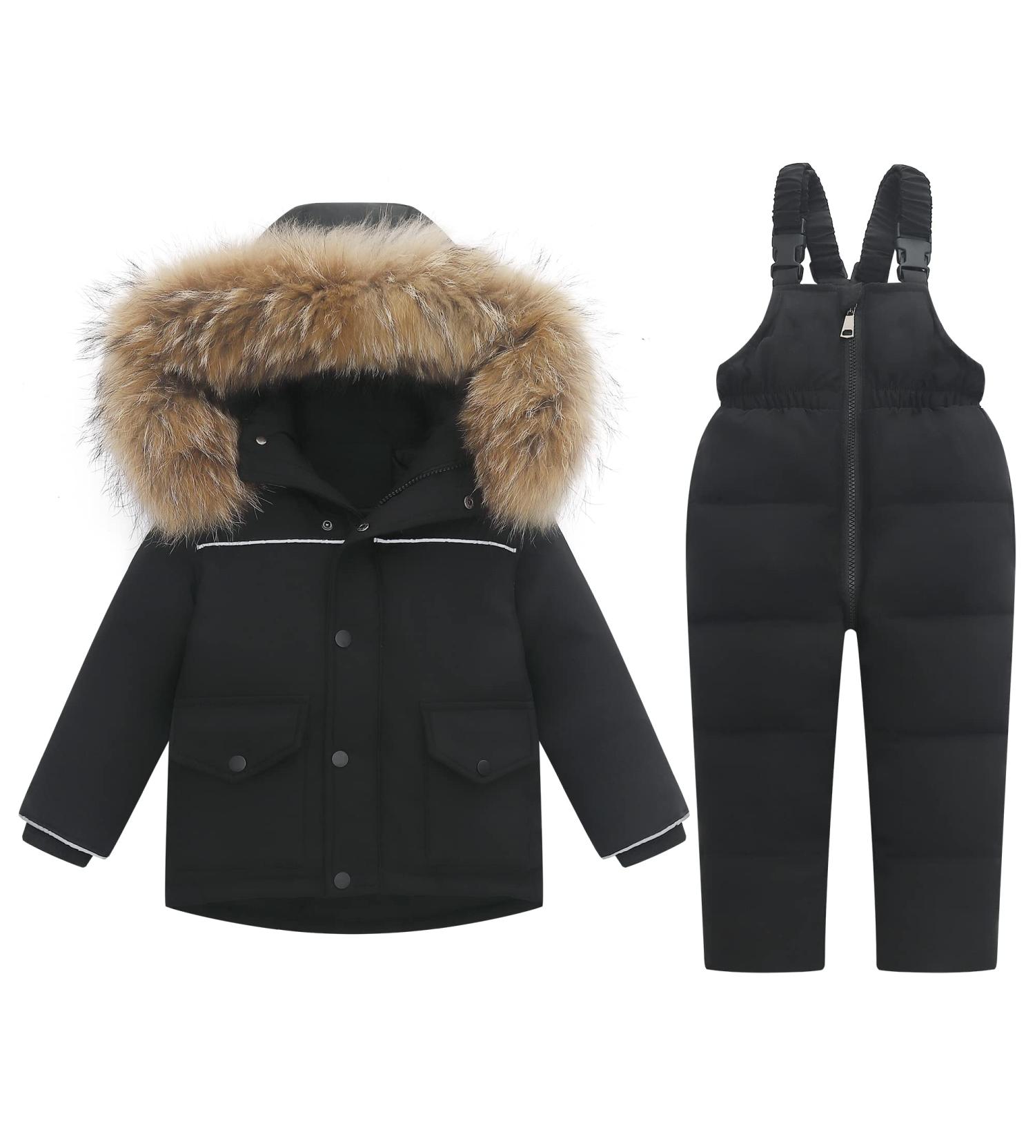 Kids 2-Piece Snowsuit Set | Winter Ski Suit with Hooded Jacket and Bib Pants | Toddler Ultralight Skisuit (18-24 Months) - Buy Online on GoSupps.com