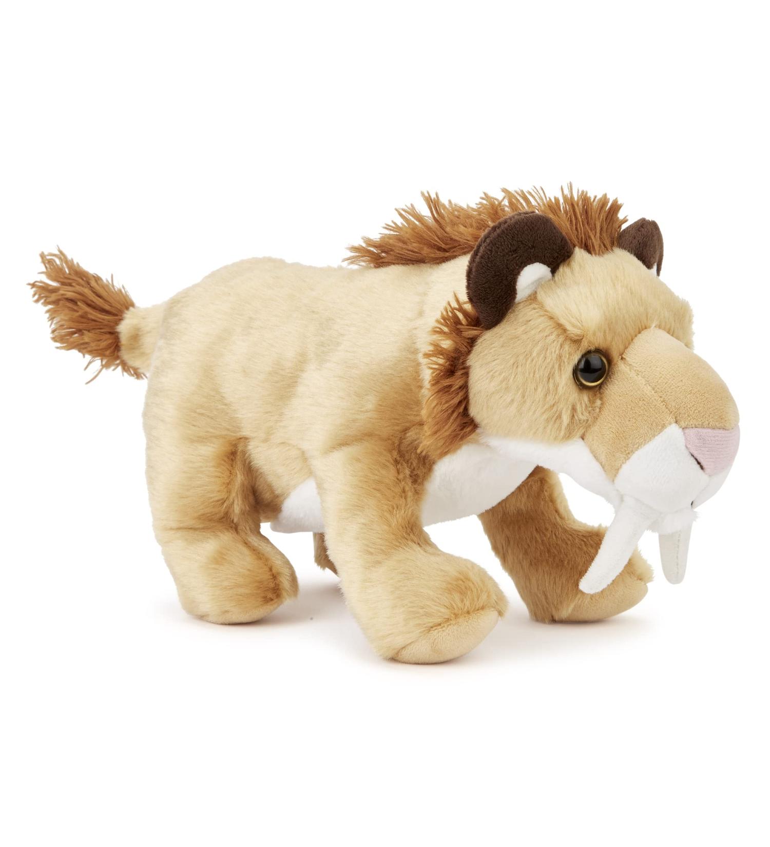 Zappi Co Smilodon Plush Toy - 38cm Soft Stuffed Animal for Kids | Safari Animals Collection - Buy Online on GoSupps.com