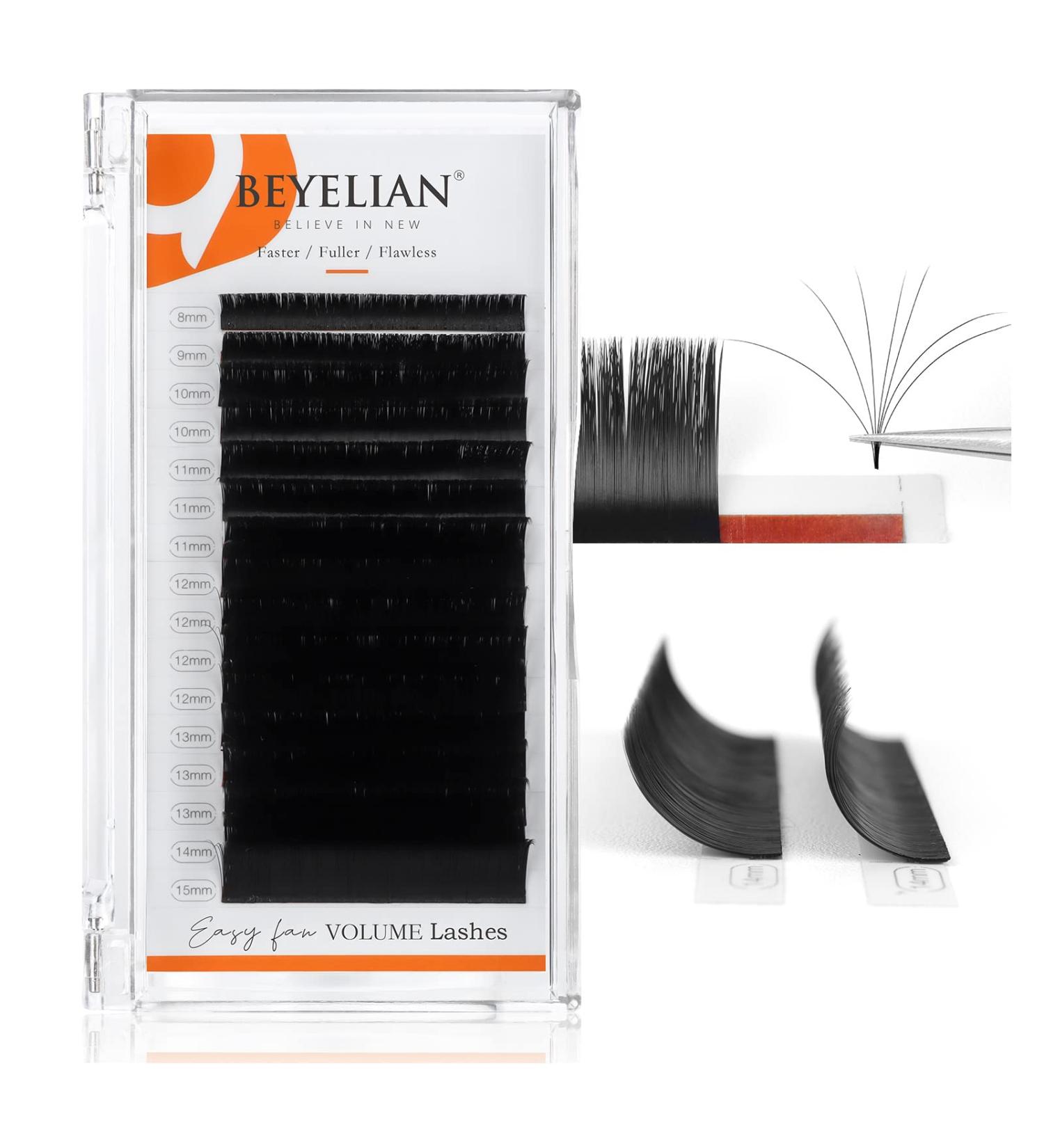 BEYELIAN Easy Fan Volume Eyelash Extensions 3D Matte Black Faux Mink - 0.05 D Curl Mix 8-15mm - Buy Online on GoSupps.com