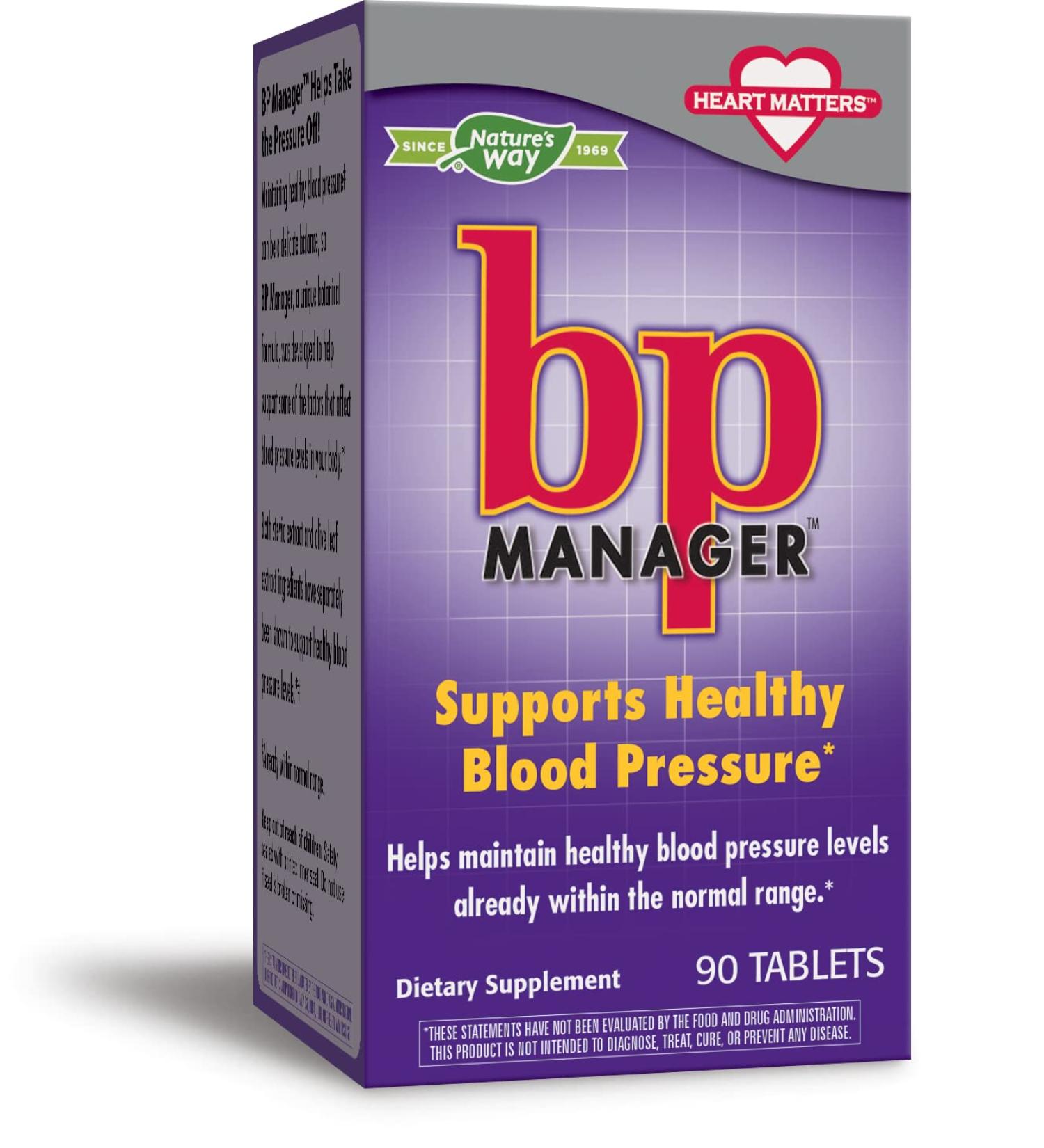 Buy Nature's Way BP Manager | 90 Tablets for Heart & Blood Pressure Support - Buy Online on GoSupps.com