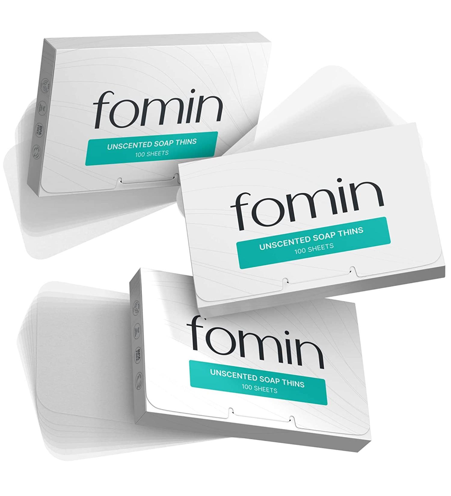 FOMIN Antibacterial Paper Soap Sheets - 300 Unscented Travel Soap Sheets for Hand Washing, Camping, and On-the-Go - Buy Online on GoSupps.com