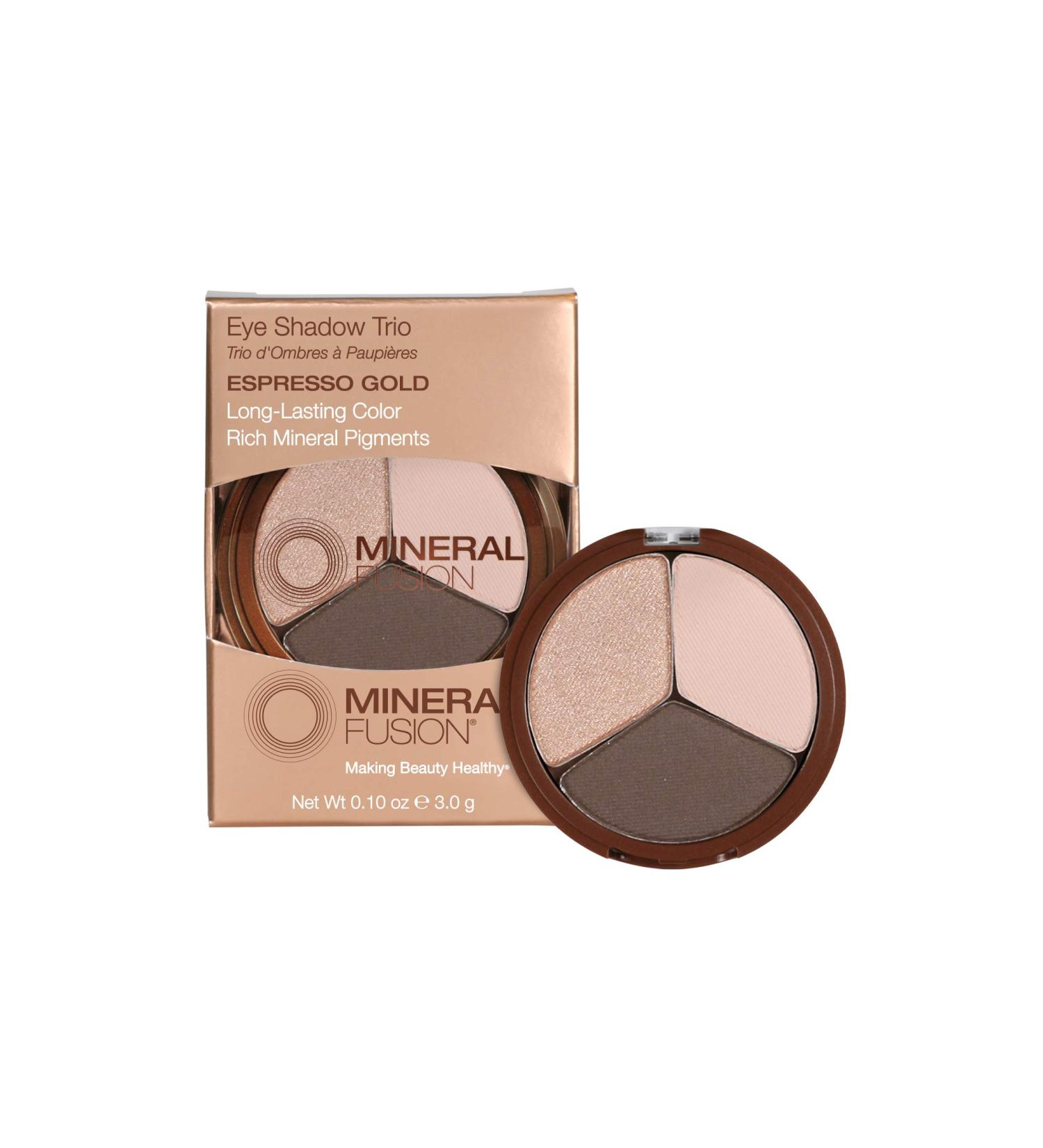 Mineral Fusion Eye Shadow Trio - Espresso Gold 0.10 oz | Natural Mineral Makeup - Buy Online on GoSupps.com