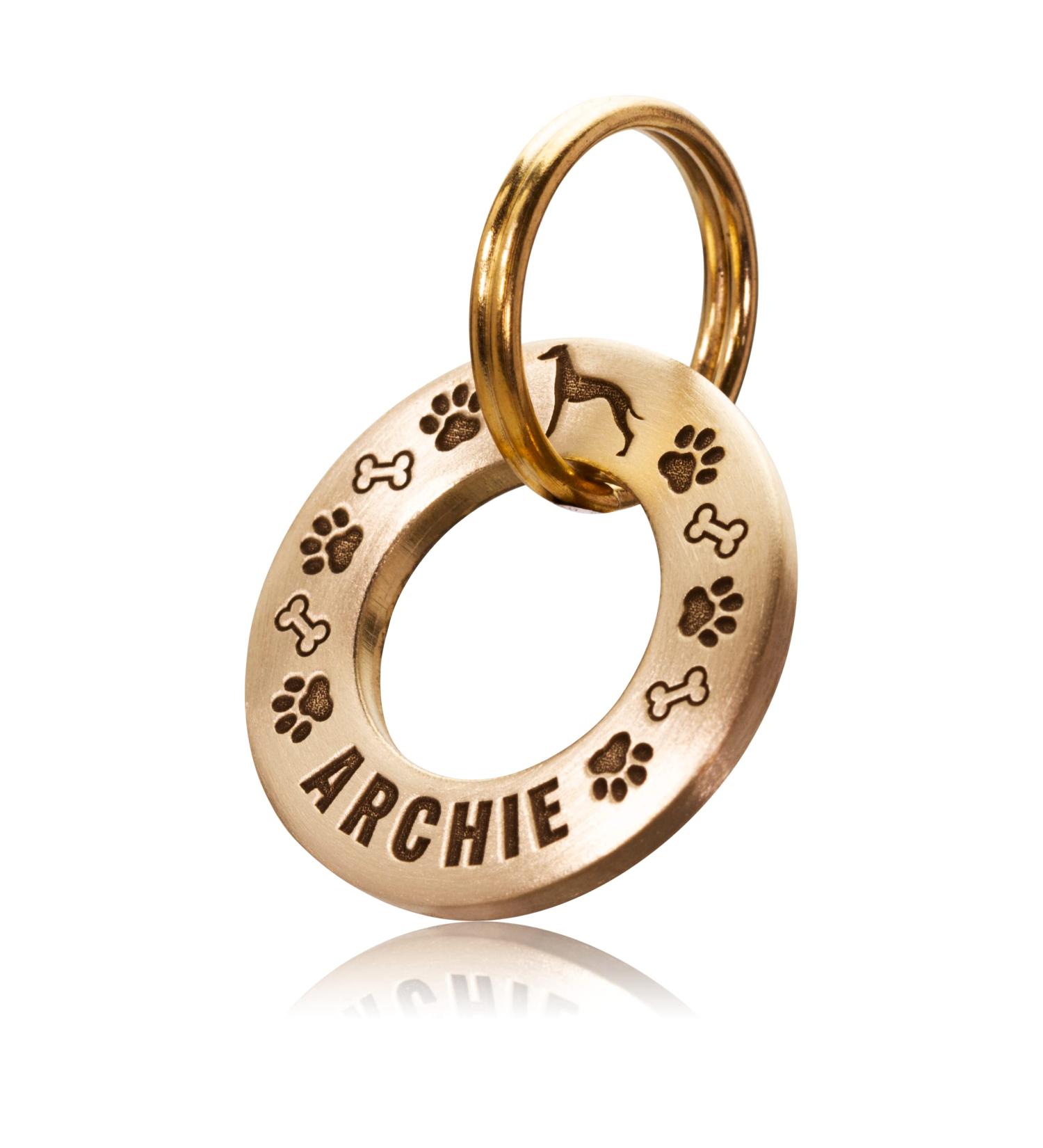 UKR Designs Solid Brass or Stainless Steel Tag with Breed Silhouette & Design Engraving Dog Tag - Buy Online on GoSupps.com