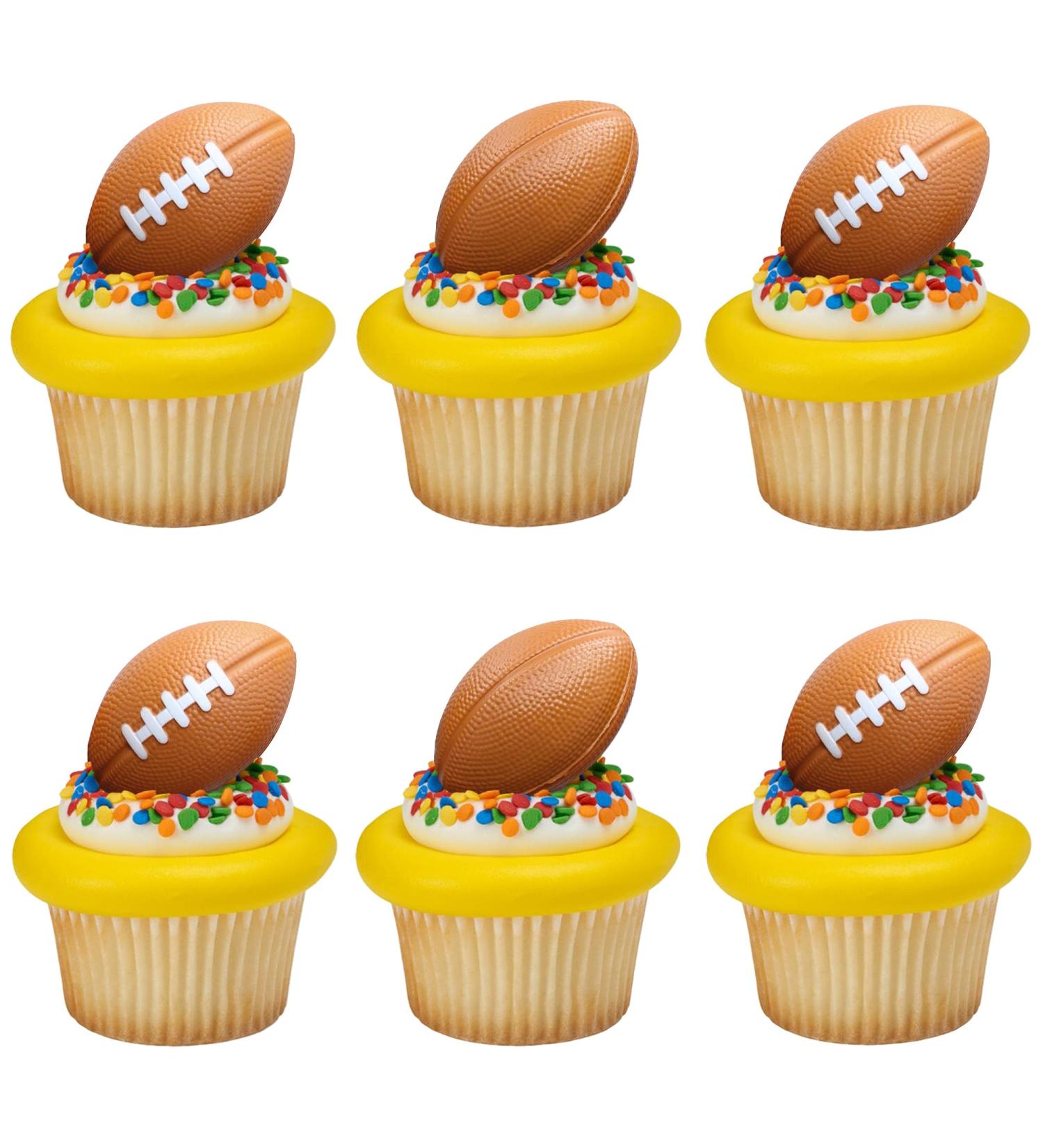 Gyufise 10Pcs Football Cupcake Toppers Foam Rugby Ball Players Cupcake Picks for Kids Sport Theme Birthday Party Baby Shower Cake Decorations Supplies - Buy Online on GoSupps.com