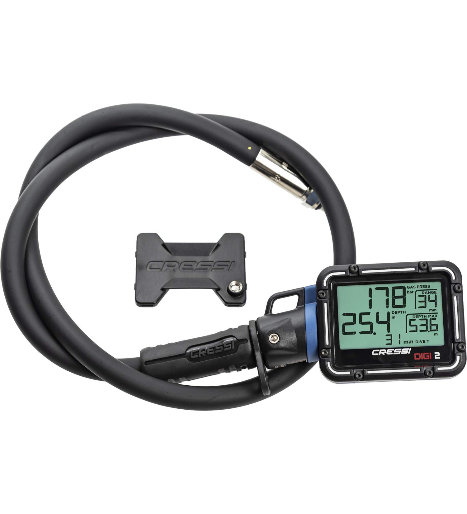 Cressi Scuba Diving Pressure and Depth Gauge - Easy-to-Read Design - Digi2 - Blue - Buy Online on GoSupps.com