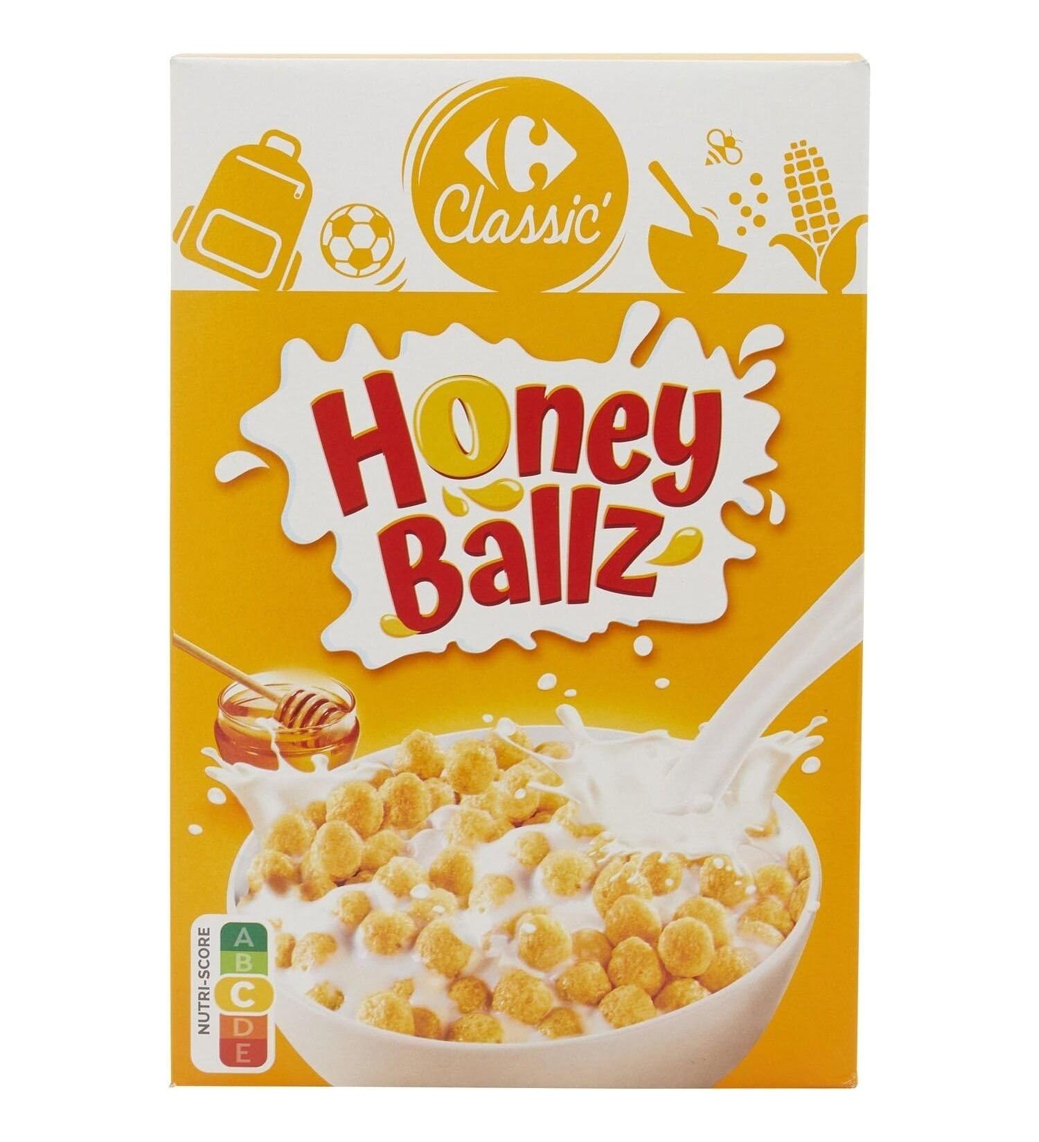 CARREFOUR CLASSIC' C r ales Croustillantes au Miel Saveur Naturelle et Gourmande (Bo te 375g) - lot de 4 - Vendu par Lot