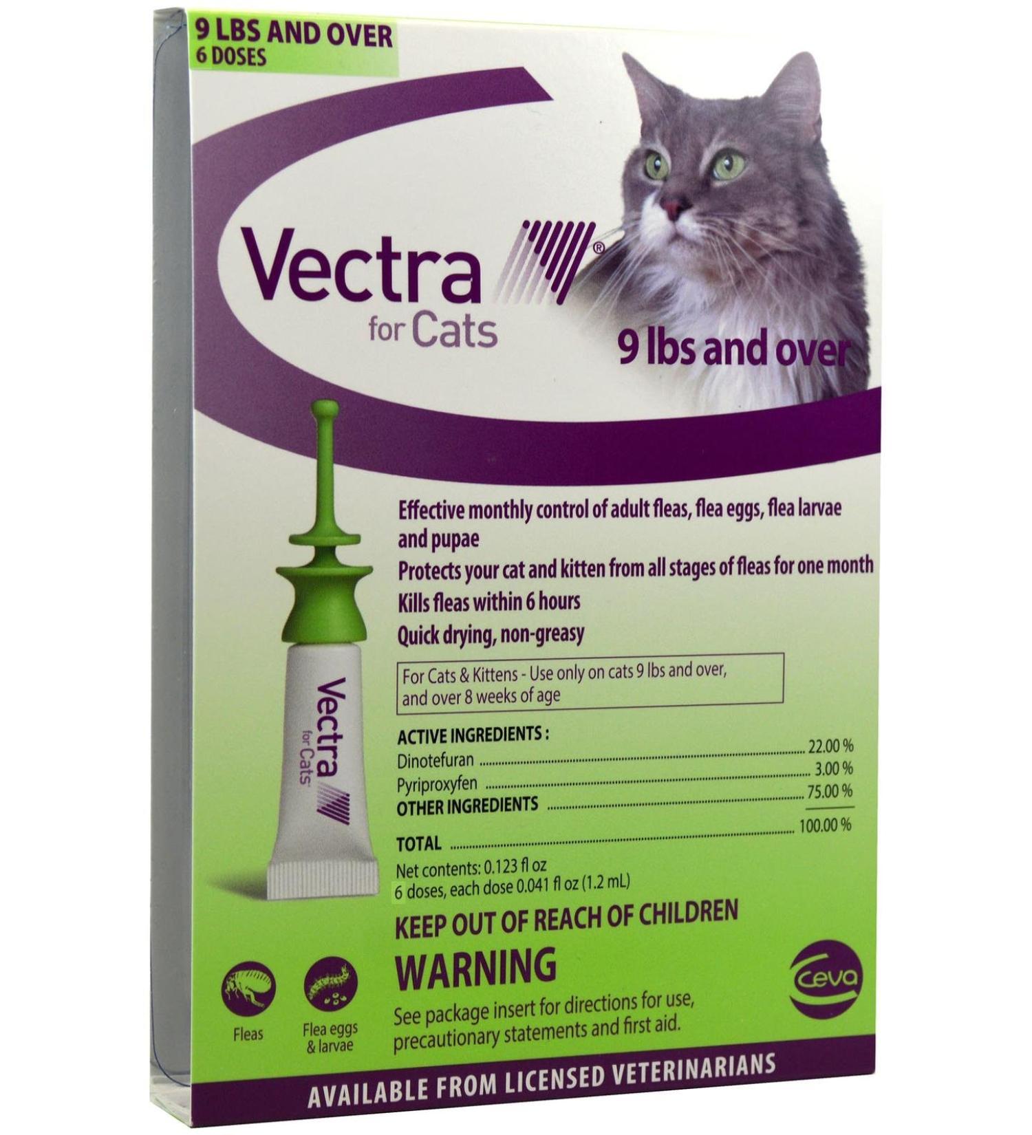 Vectra Feline (Green) - 9+ lbs - 6 Count