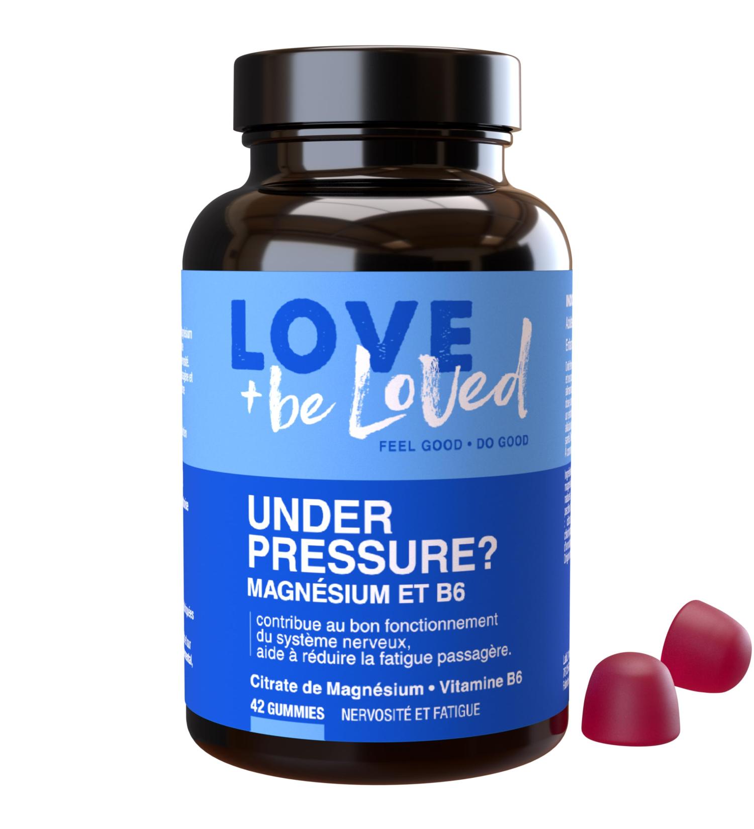Love and be Loved | Under Pressure Magnesium and Vitamin B6 Gummies | Anti-Stress Nervousness Anxiety Fatigue | 42 Vegan Erasers | Made in France - Buy Online on GoSupps.com