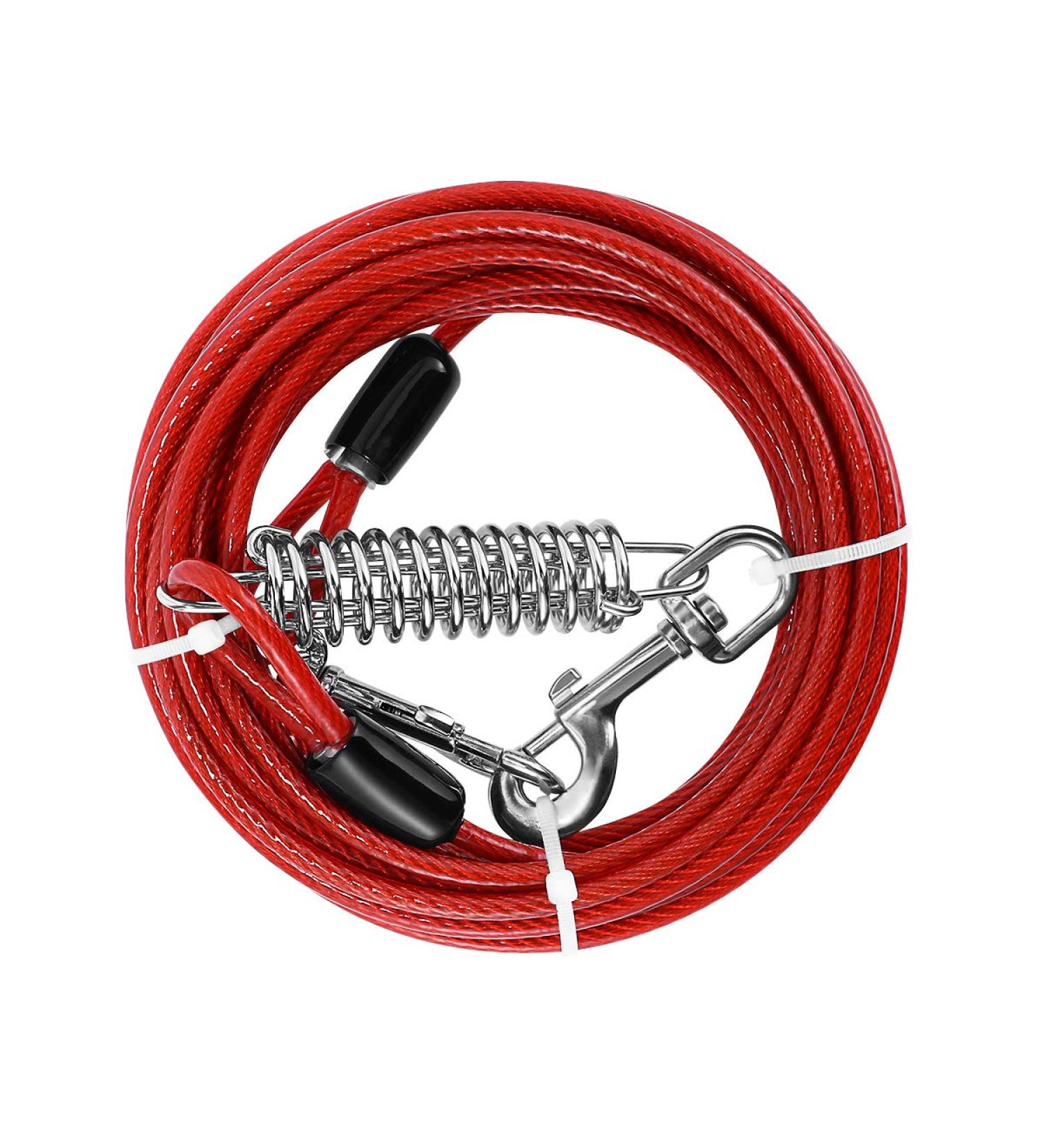 UEETEK Dog Tie Out Cable 20ft Pet Heavy Cable with Swivel Clip Knot Free for Dogs Up to 110 Pound Dog Leads for Yard Outdoor Camping - Buy Online on GoSupps.com