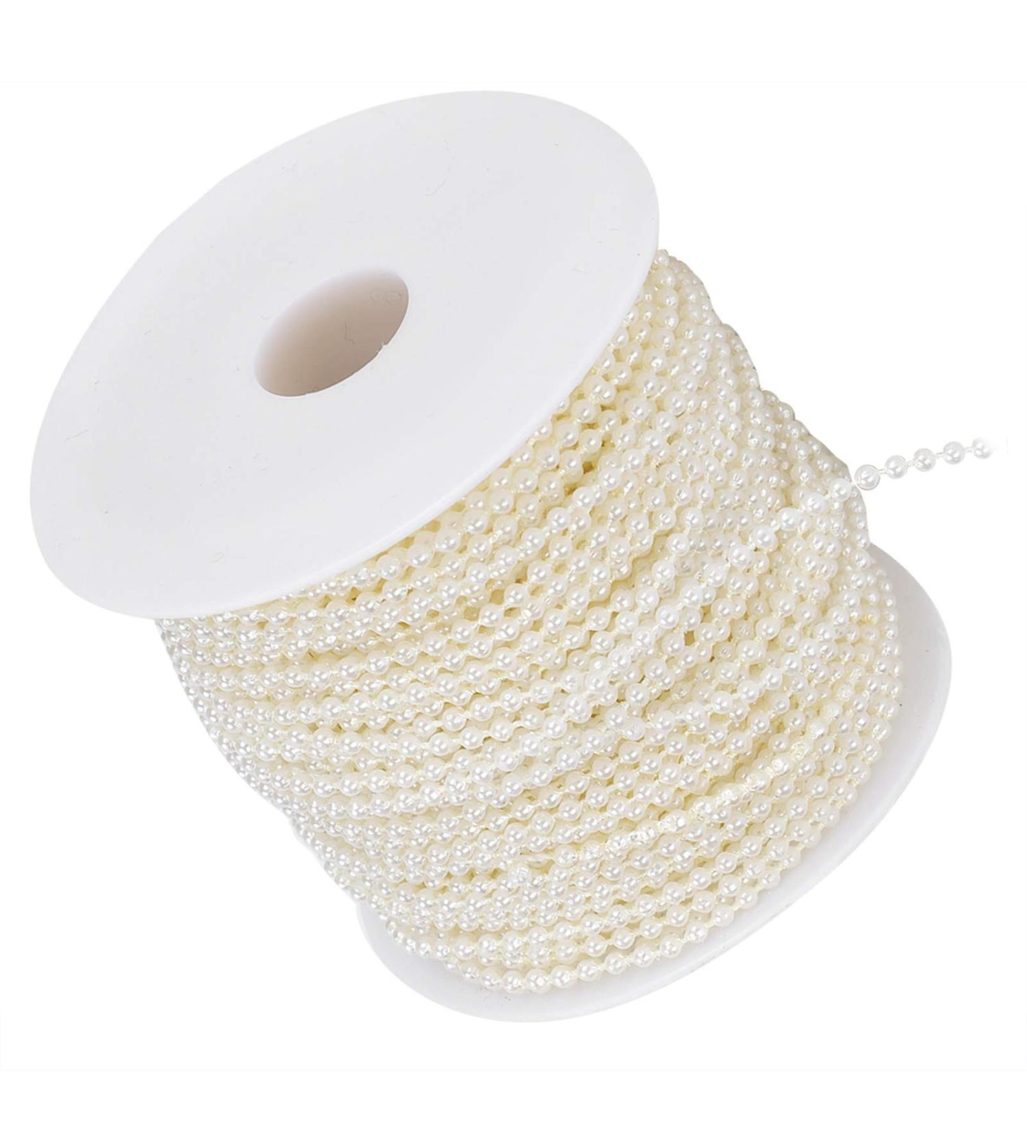 NestNiche Faux Ivory Pearl Strand Bead Roll - Wedding Party Decoration Craft Supplies - 0.1 inch Cream Beads for Girls - Buy Online on GoSupps.com