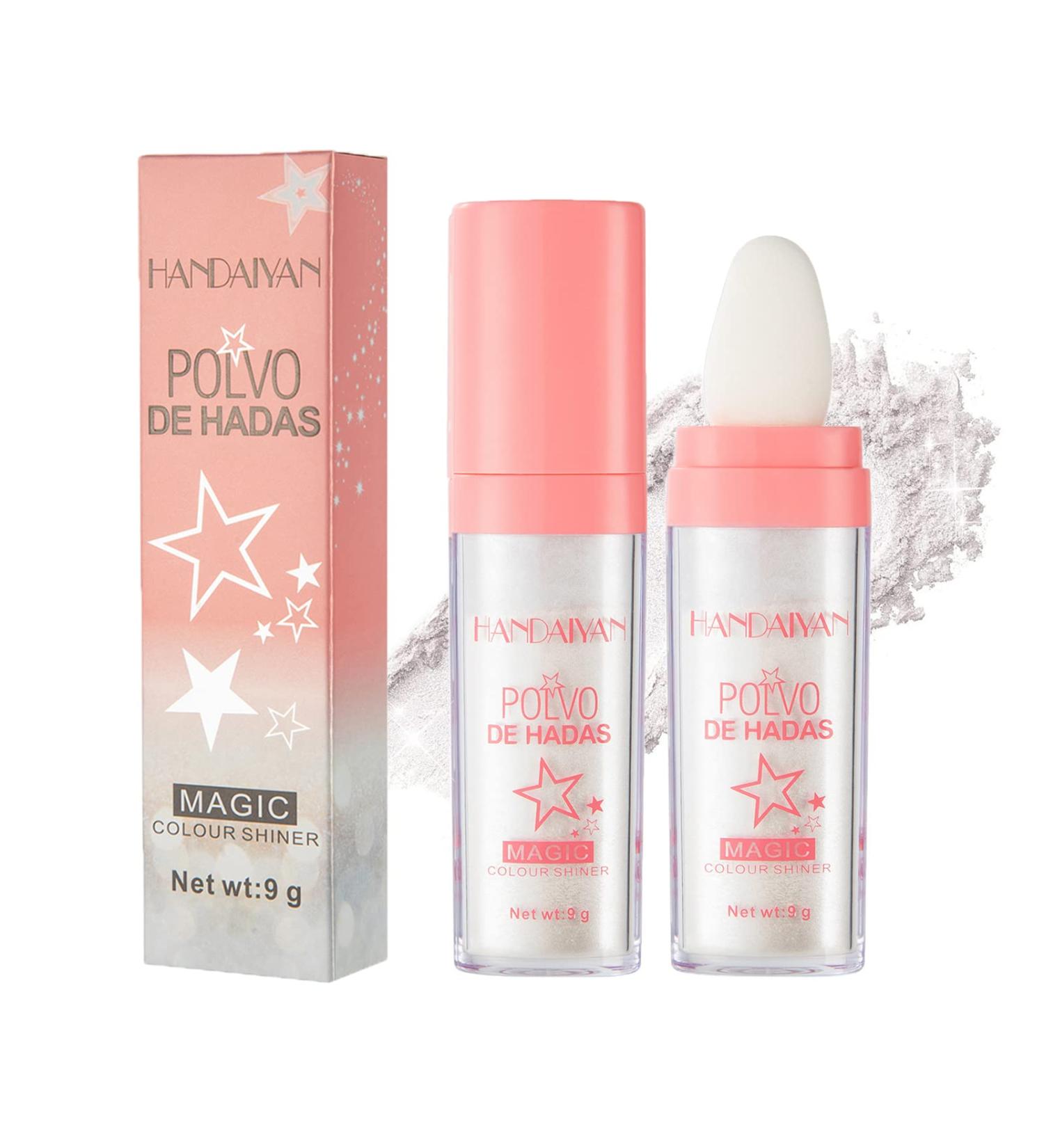 Polvo De Hadas Highlighter Stick - Shimmer Face & Body Glitter Makeup Gift - White Moonbeam - Buy Online on GoSupps.com