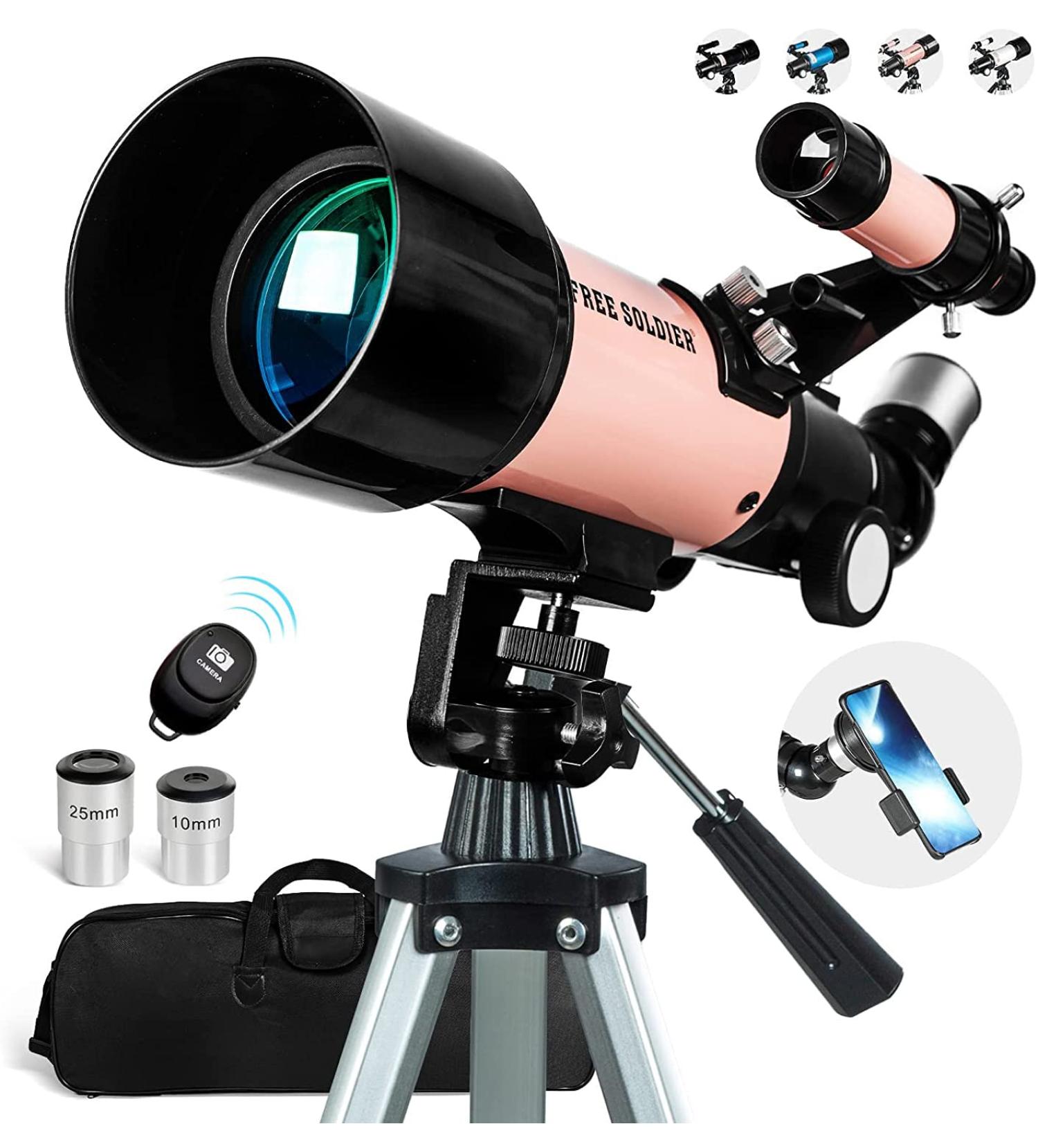 70mm Professional Refractor Telescope for Kids Girls - Ideal Astronomy Gift for Beginners - Pink - Buy Online on GoSupps.com