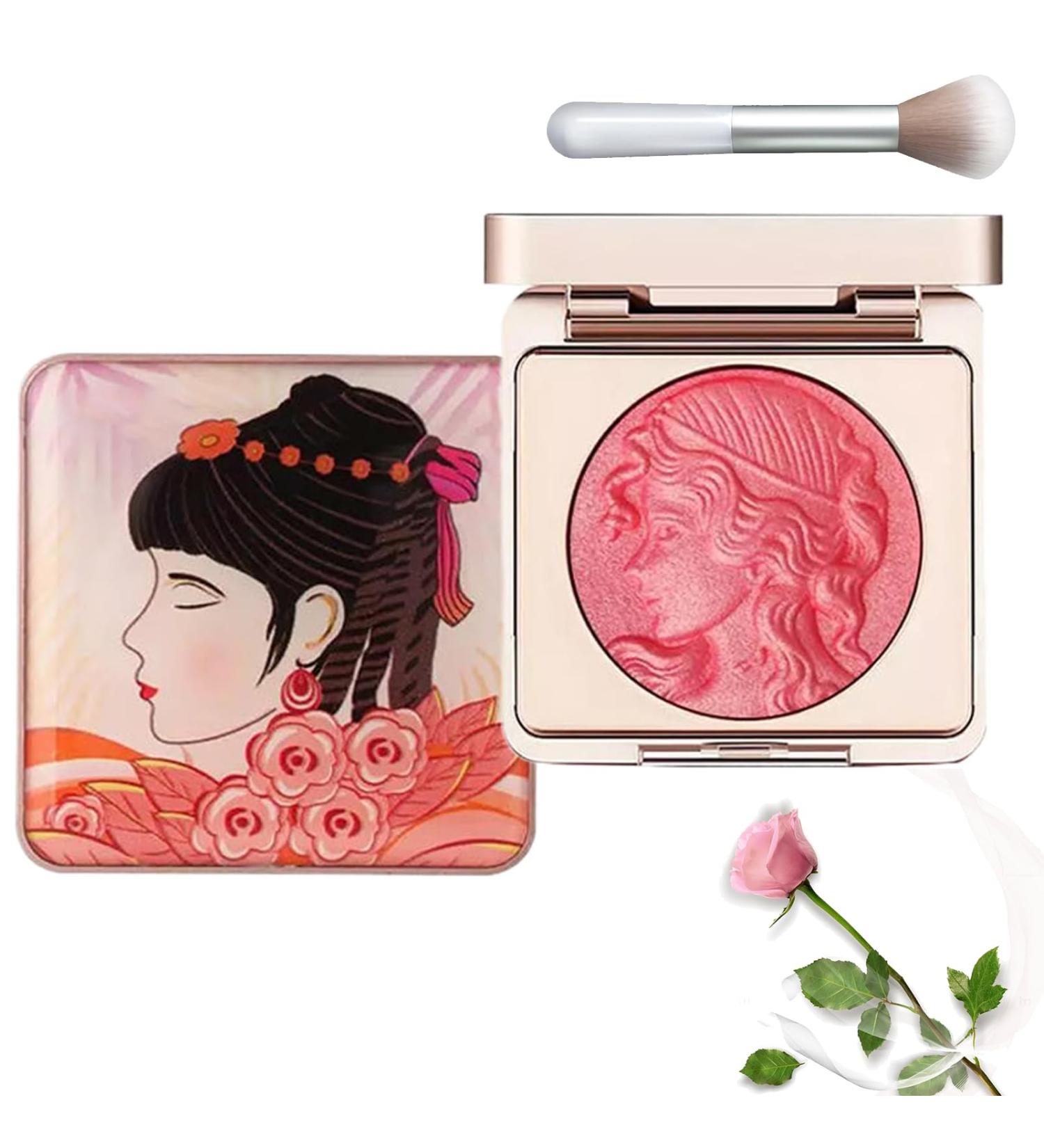 Embossed Smooth Powder Blush Palette for Cheeks Matte Face Powder Blush Palette Face Matte Blush Palette Natural Makeup Long Lasting Baked Texture for All Skins (Pink) - Buy Online on GoSupps.com