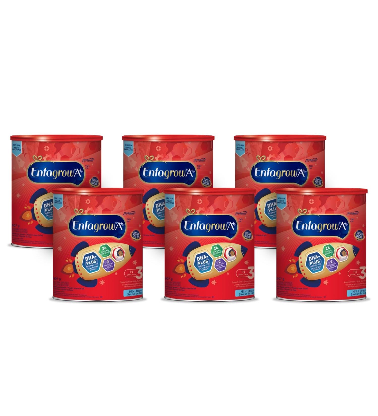 Enfagrow A+ Toddler Nutritional Drink 26 Nutrients including DHA a type of Omega-3 fat Age 12-36 months Milk Flavour Powder 907g Pack of 6 - Buy Online on GoSupps.com