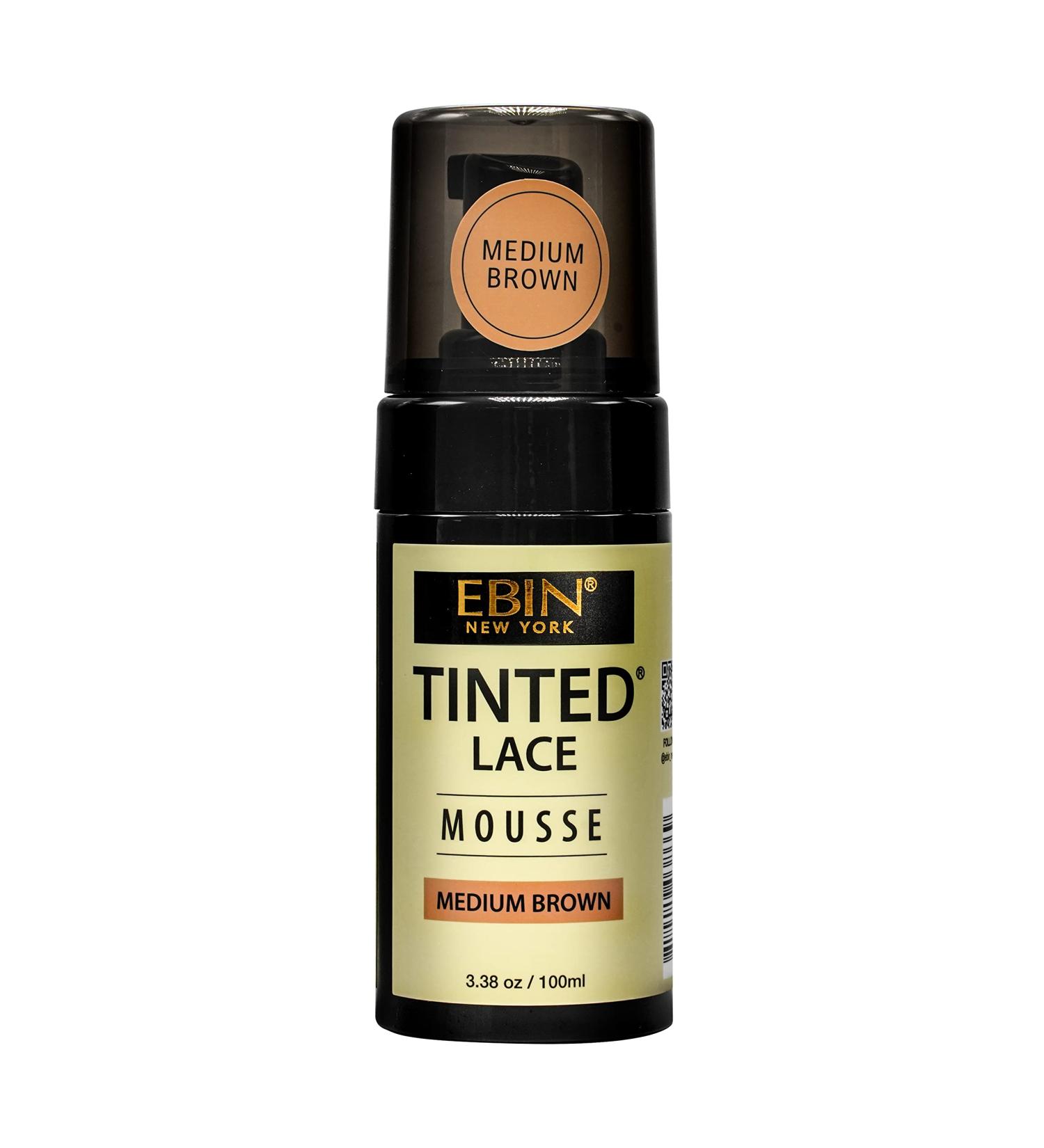 EBIN NY Tinted Lace Mousse - Medium Brown 3.38oz/100ml | Lightweight Highly Pigmented Foam for Flawless Finish - Buy Online on GoSupps.com