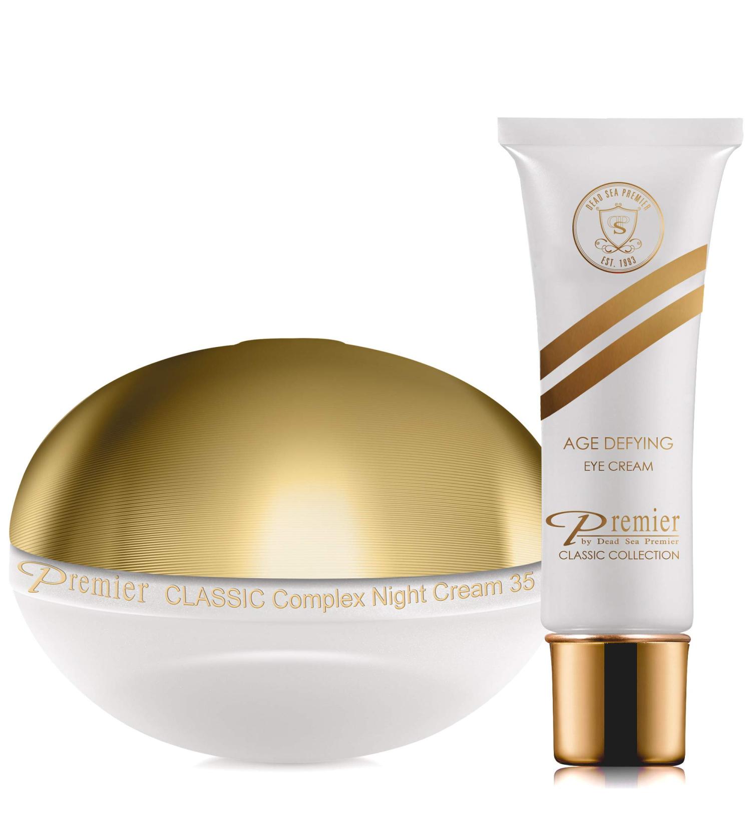 Premier Dead Sea Classic Night Cream & Eye Cream Travel Size - 0.4 Fl Oz | Age-Defying Nourishing Moisturizer | Reduce Wrinkles & Dark Circles | With Vitamins E, A & Aloe Vera - Buy Online on GoSupps.com