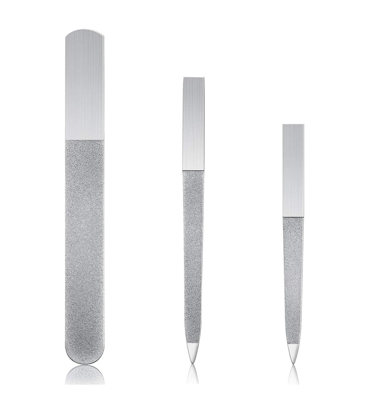 Urbanstrive 3-Piece Diamond Nail File Set - Stainless Steel Double-Sided Metal Buffer Files for Salon Quality Manicures at Home and On-the-Go - Buy Online on GoSupps.com