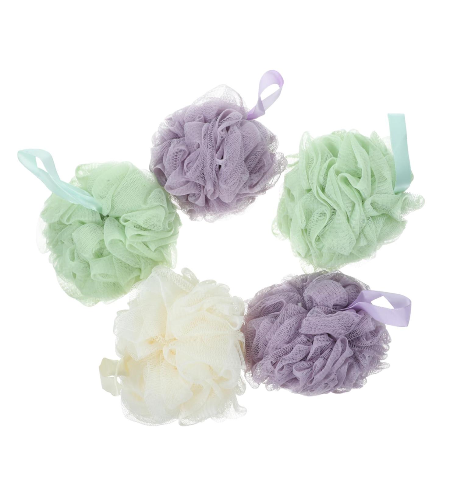 5 Pcs Home Bubble Making Ball Set - Practical Bath Puff & Towel Accessories for Spa-Like Relaxation - Buy Online on GoSupps.com