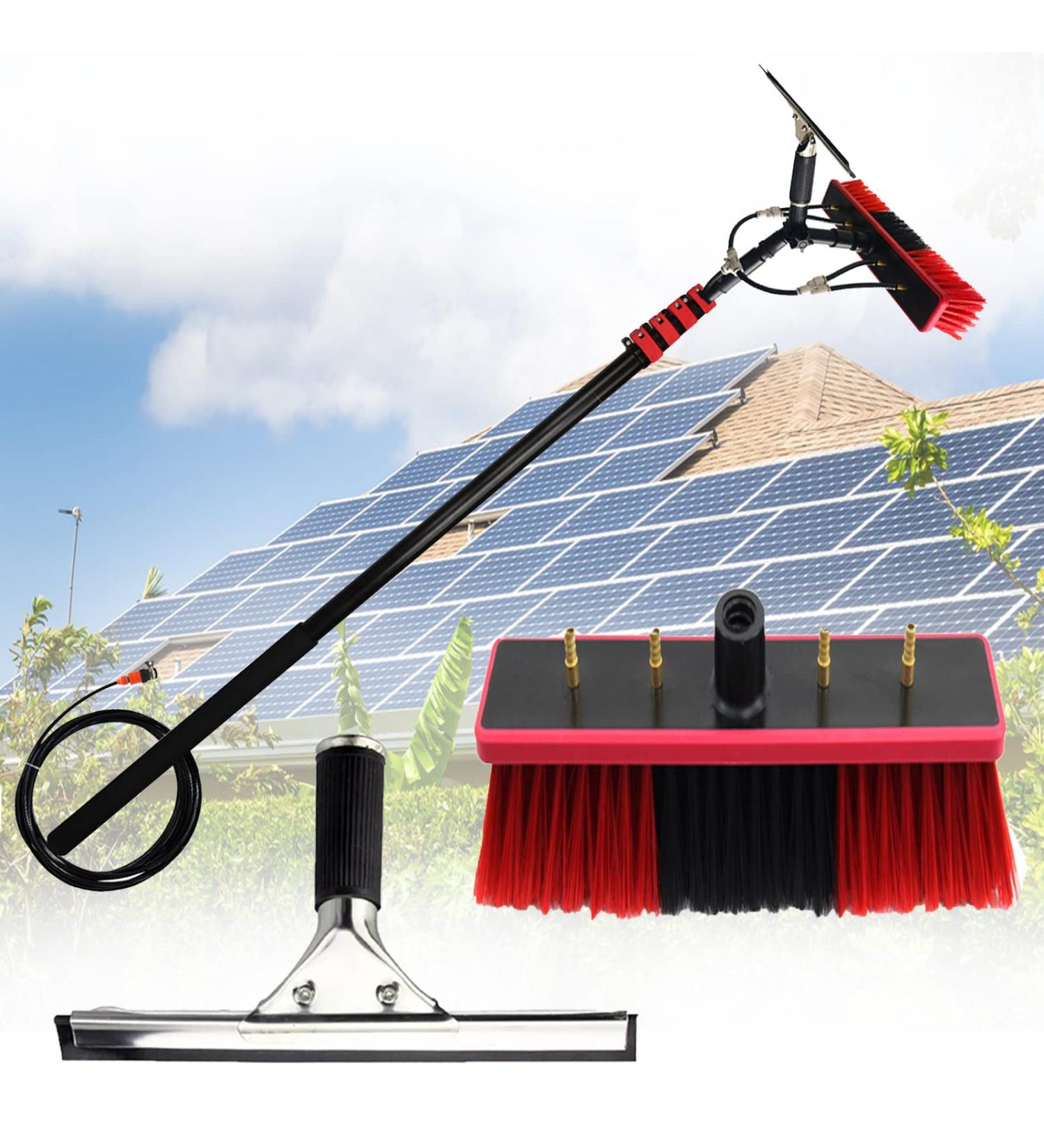 Telescopic Rod Cleaning Brush Water Fed Pole Kit Window Cleaning Pole 3-11m Water Fed Telescopic Brush Angle Adjustable Band Scraper for Photovoltaic Panel Cleaning Trucks 5.4M/18FT 35cm Brush Head 5M/17FT - Buy Online on GoSupps.com