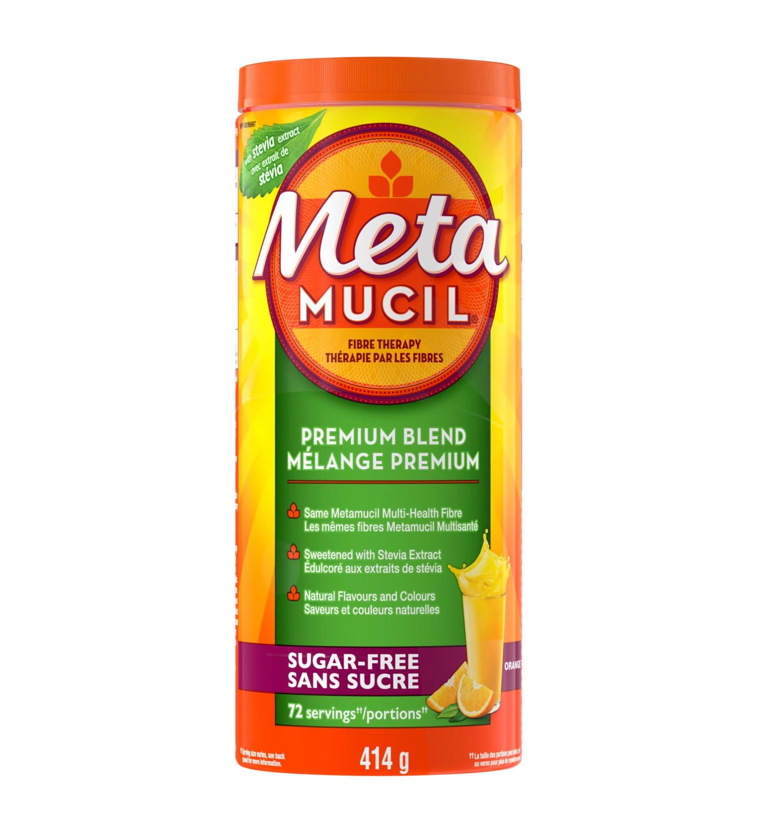 Metamucil Premium Blend 4-in-1 Daily Fibre for Digestive Health Plant-Based Psyllium Husk Powder Supplement Sugar-Free with Stevia Orange Flavored 72 Servings Orange 72 Servings (Pack of 1) - Buy Online on GoSupps.com