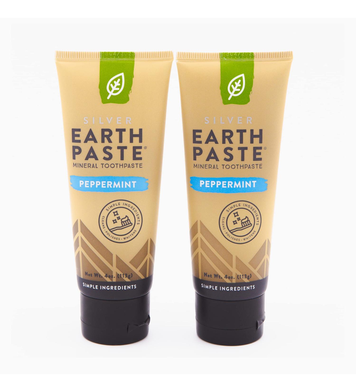 Redmond Earthpaste w/Silver Natural Non-Fluoride Toothpaste, 2 Pack (Peppermint) Peppermint 4 Fluid Ounce (Pack of 2) - Buy Online on GoSupps.com