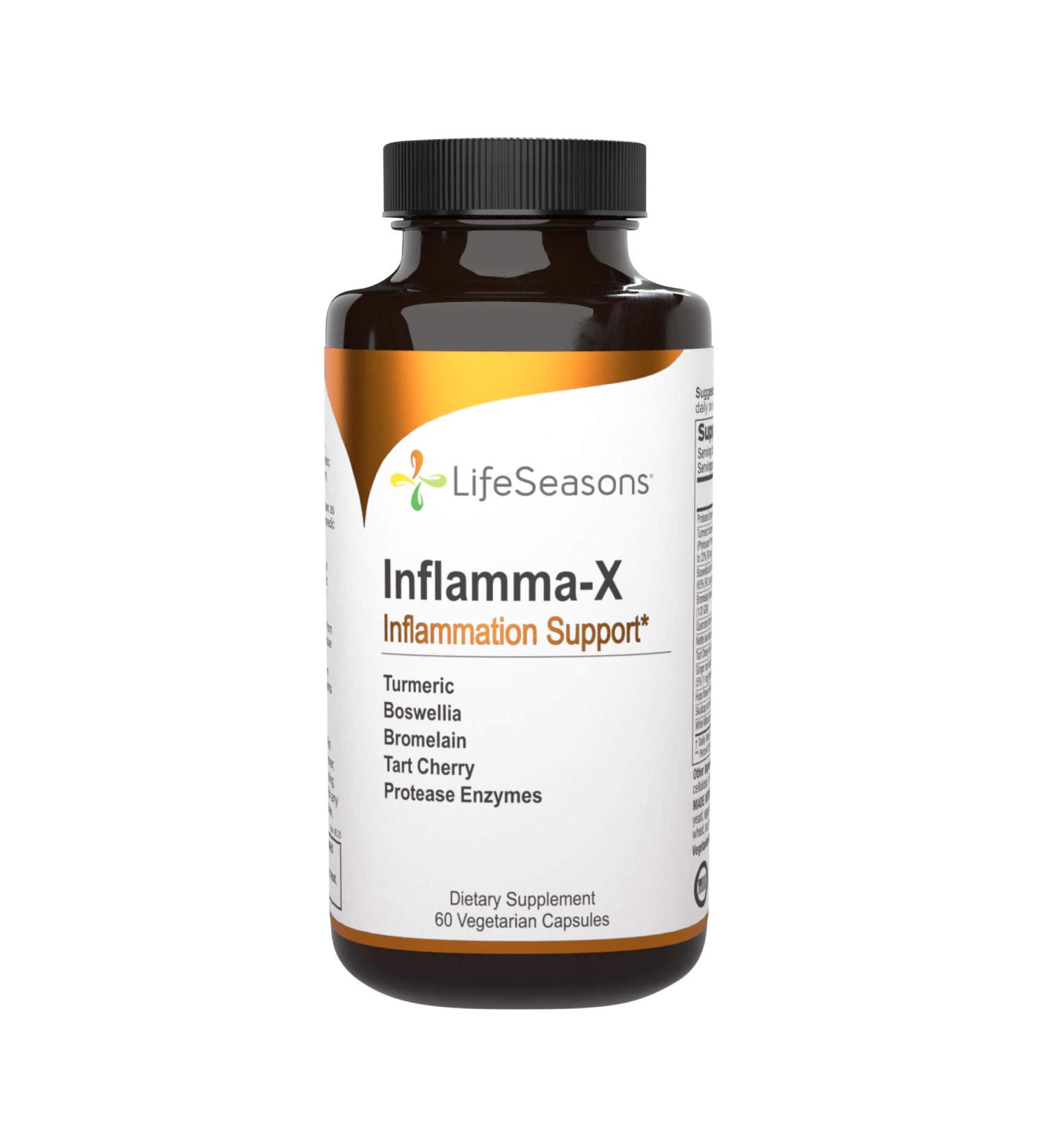 LifeSeasons Inflamma-X â€“ Inflammation Support, 60 Vegetarian Capsules | Natural Relief - Buy Online on GoSupps.com