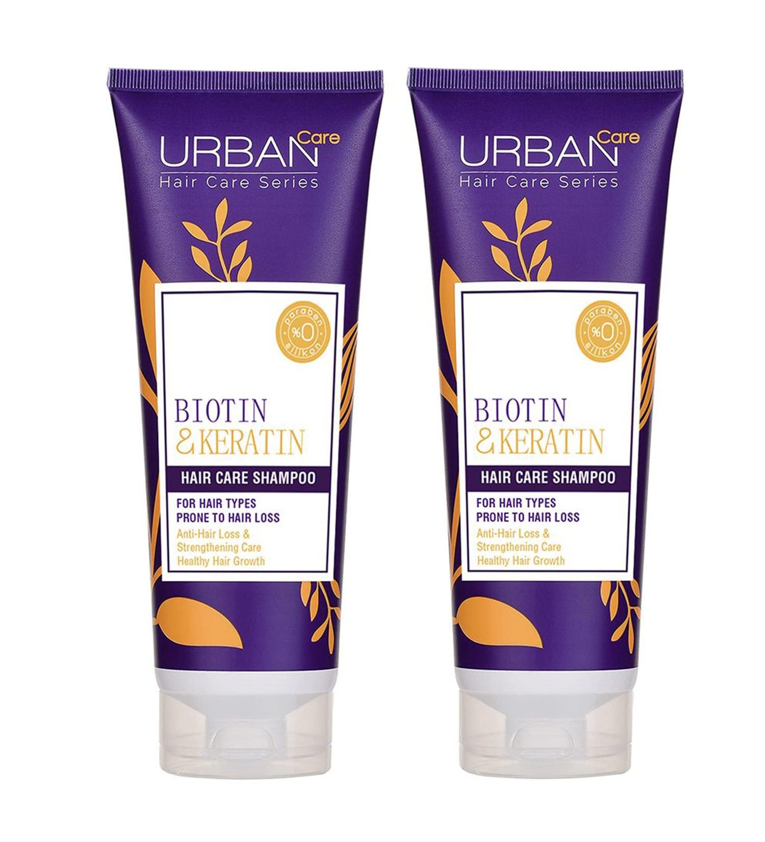 Urban Care Biotin & Keratin Anti-Hairloss Shampoo Duo - 250ml | Strengthen & Repair Hair - International Shipping - Buy Online on GoSupps.com