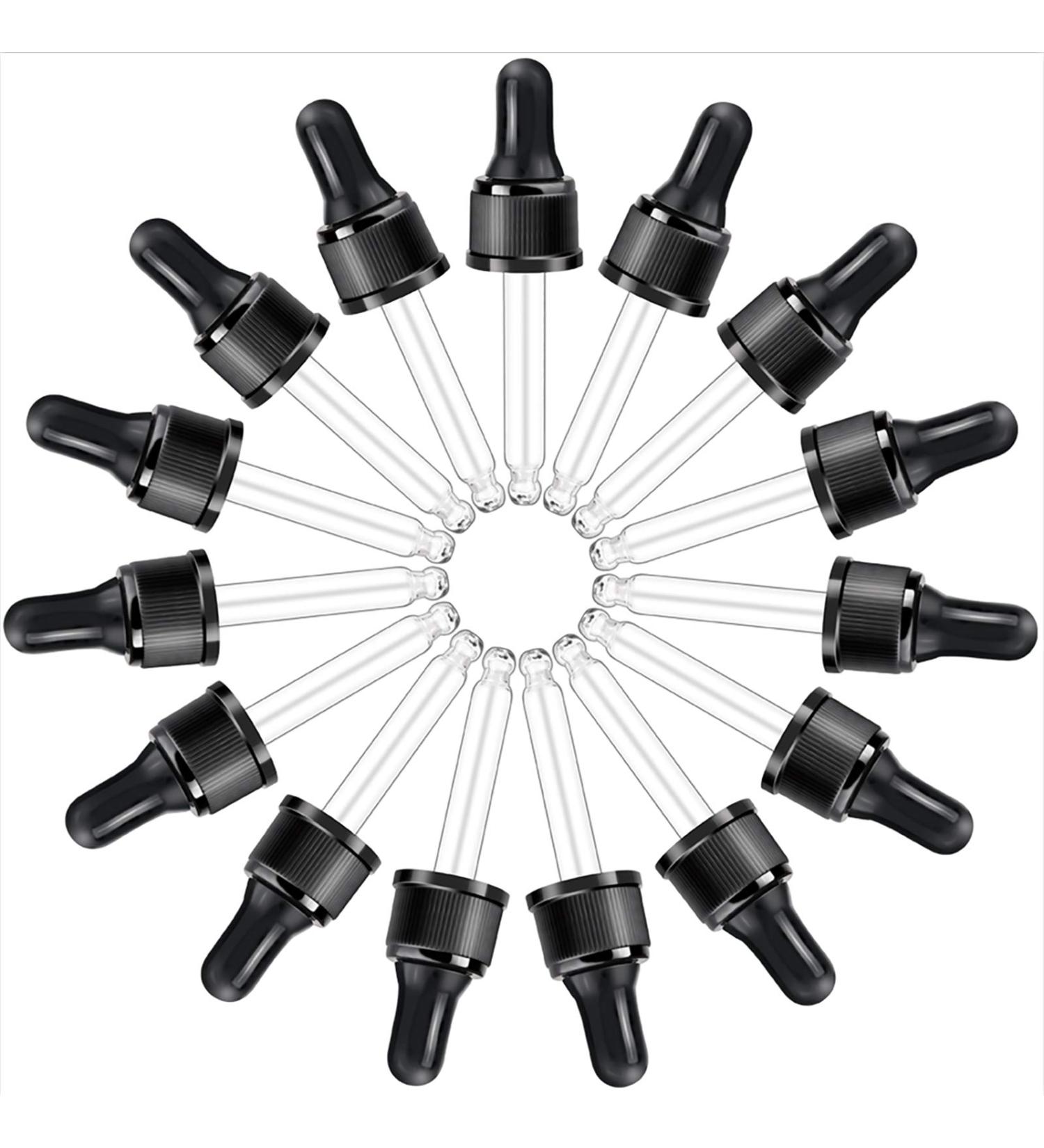 YGDZ 15 Pack Essential Oil Droppers - 15ml Glass Eye Dropper Tops for DoTerra & Young Living Bottles - Perfect for Precise Oil Dispensing - Buy Online on GoSupps.com