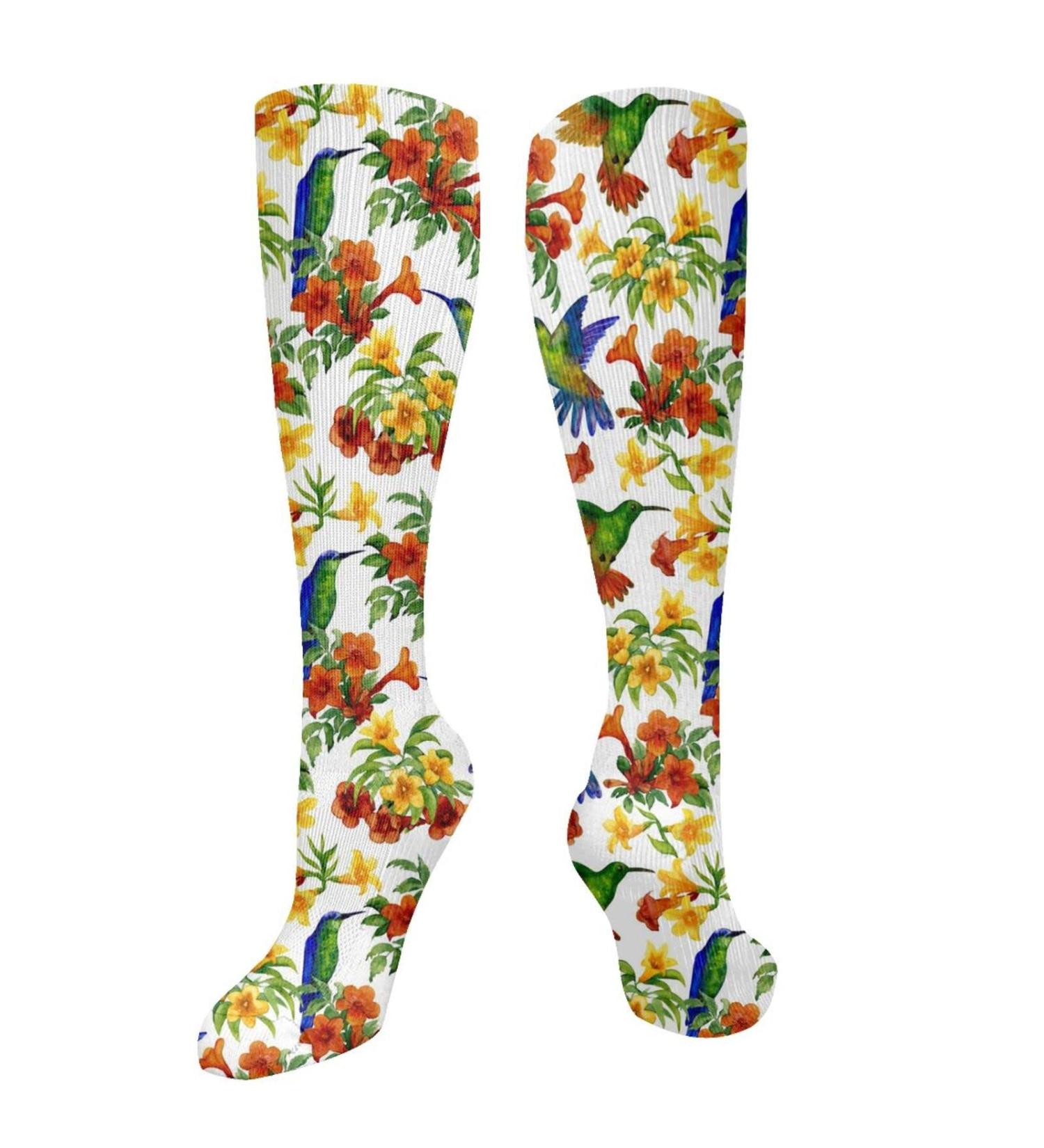 Shop Hummingbirds Compression Socks for Women & Men - 15-20 mmHg Support for Running & Cycling - Boost Circulation & Performance - Buy Online on GoSupps.com