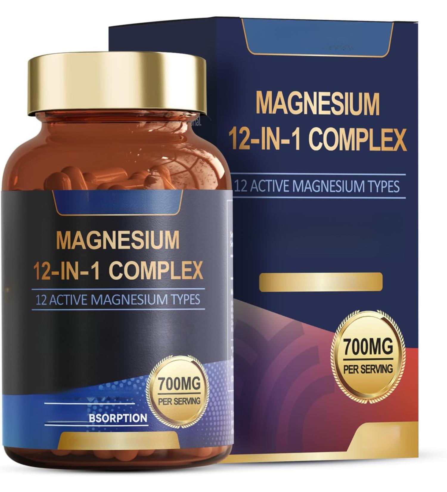 Magnesium Complex 12 in 1 Magnesium Supplement Muscle Heart Support Vegan NonGMO - Buy Online on GoSupps.com