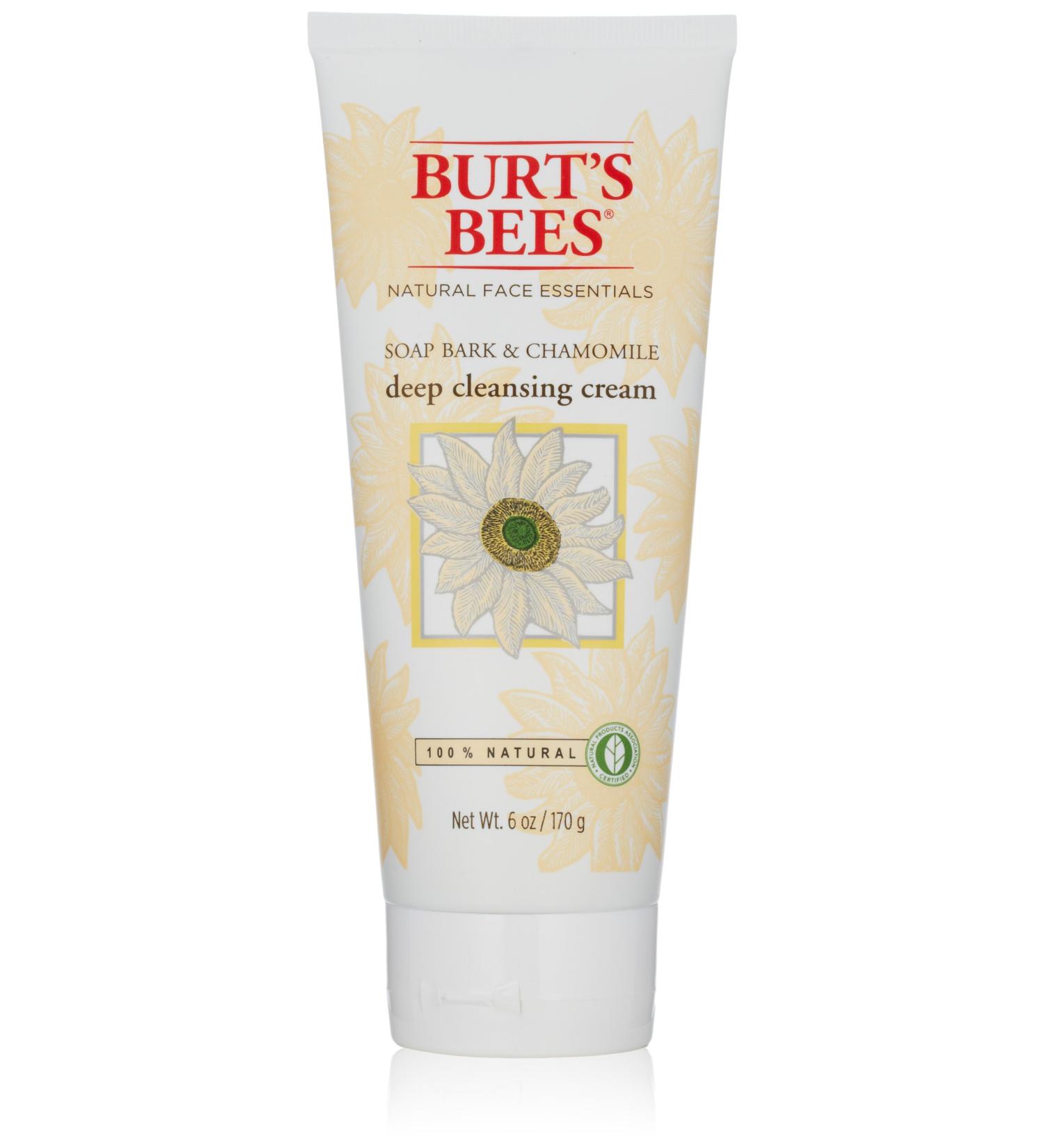 Burt's Bees Soap Bark & Chamomile Deep Cleansing Cream 6 oz (Pack of 2) Soap Bark & Chamomille 6 Ounce (Pack of 2)