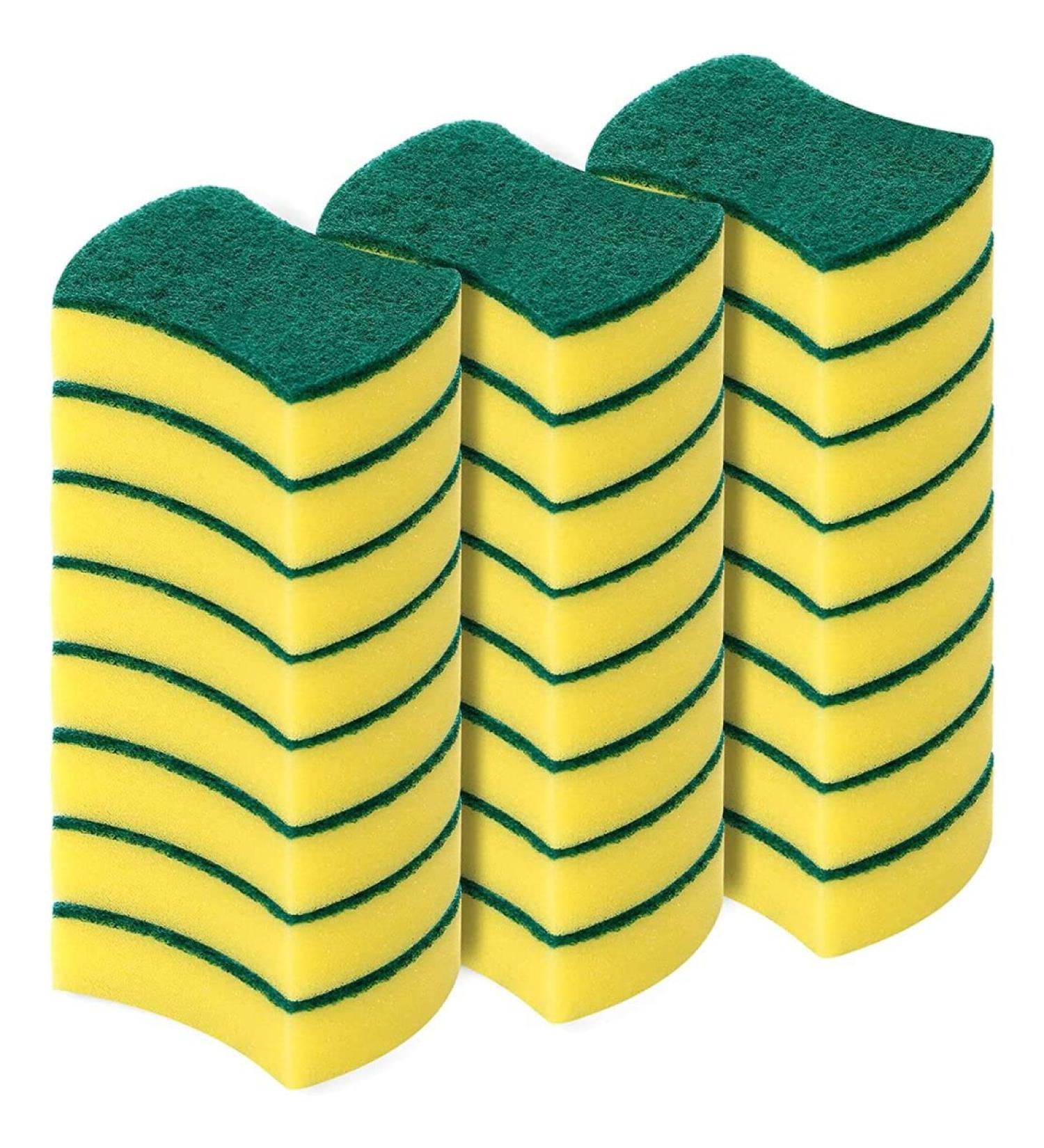 Kitchen Cleaning Sponges Sponges Washing Up 24 Packs Eco Non-Scratch for Dish Cleaning Scrub Sponges Scouring Pad Dish Sponges Sponge Scourers Washing Up Cleaning Sponges - Buy Online on GoSupps.com