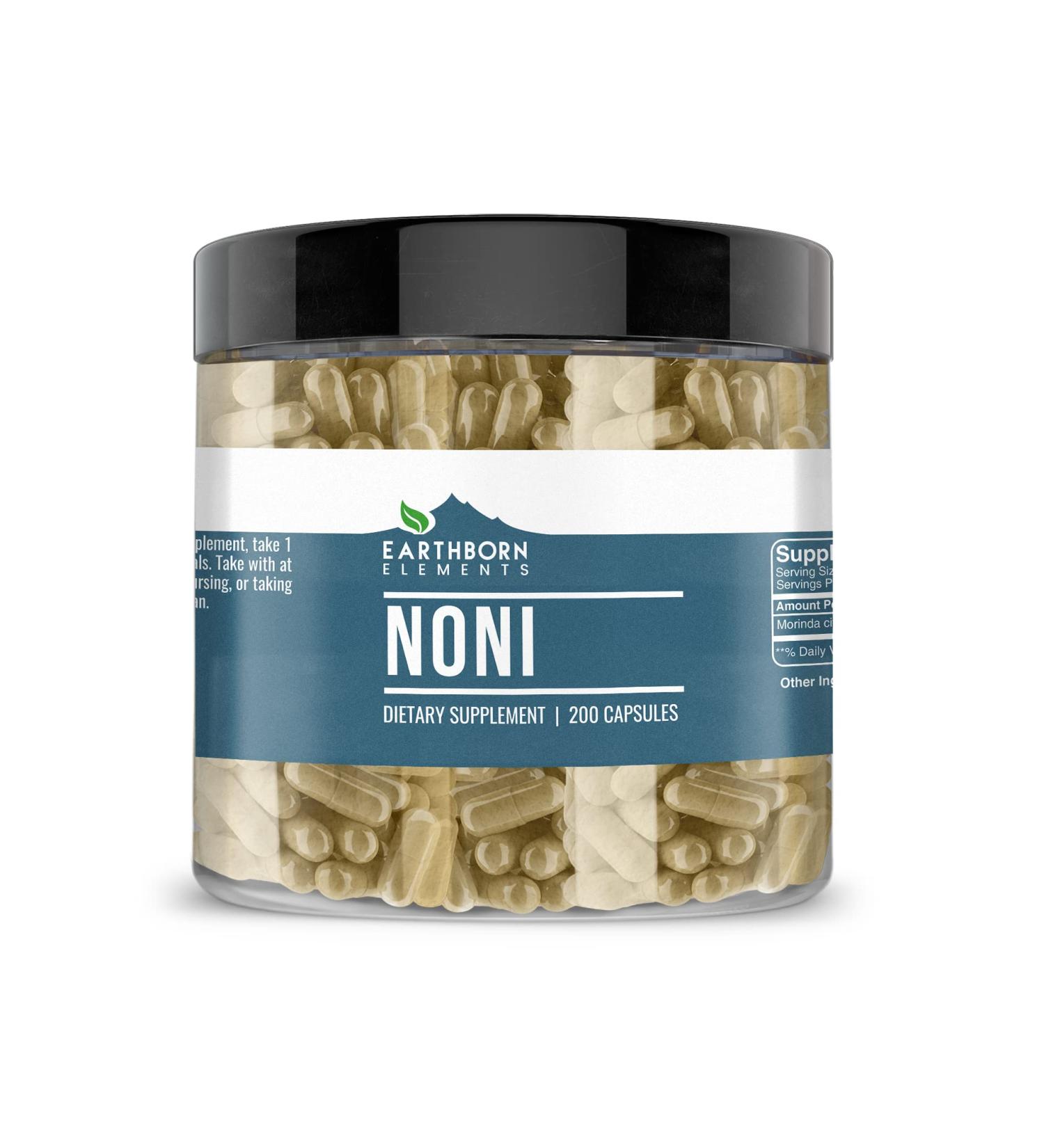 Earthborn Elements Noni 200 Capsules - Pure & Undiluted with No Additives | 200 Count - Buy Online on GoSupps.com