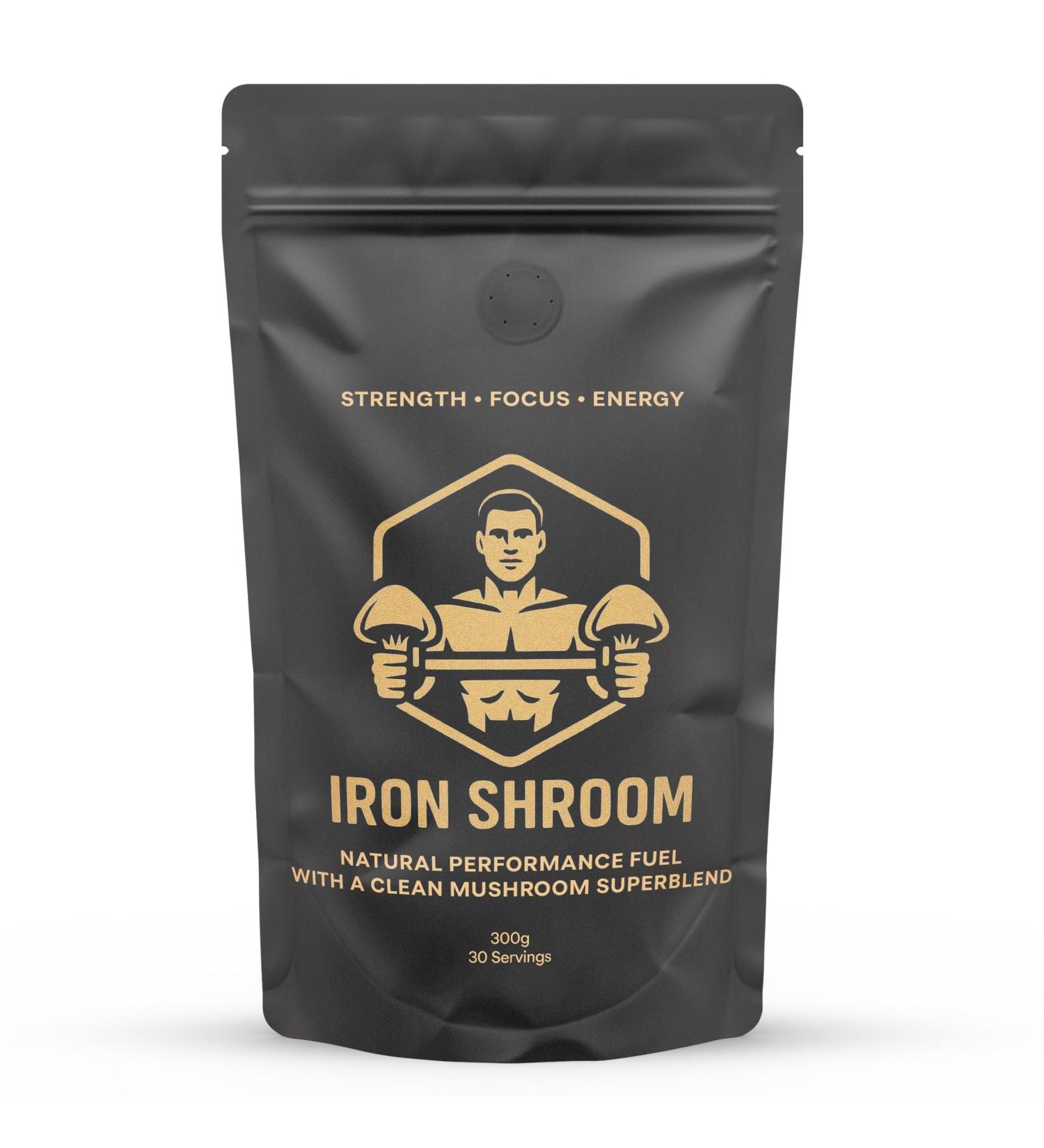 Iron Shroom Chocolate-Flavoured Functional Performance Fuel | Whey Creatine & Mushroom Superblend with Lion s Mane Reishi Chaga & Cordyceps | 10.5oz (300g) | 30 Servings - Buy Online on GoSupps.com