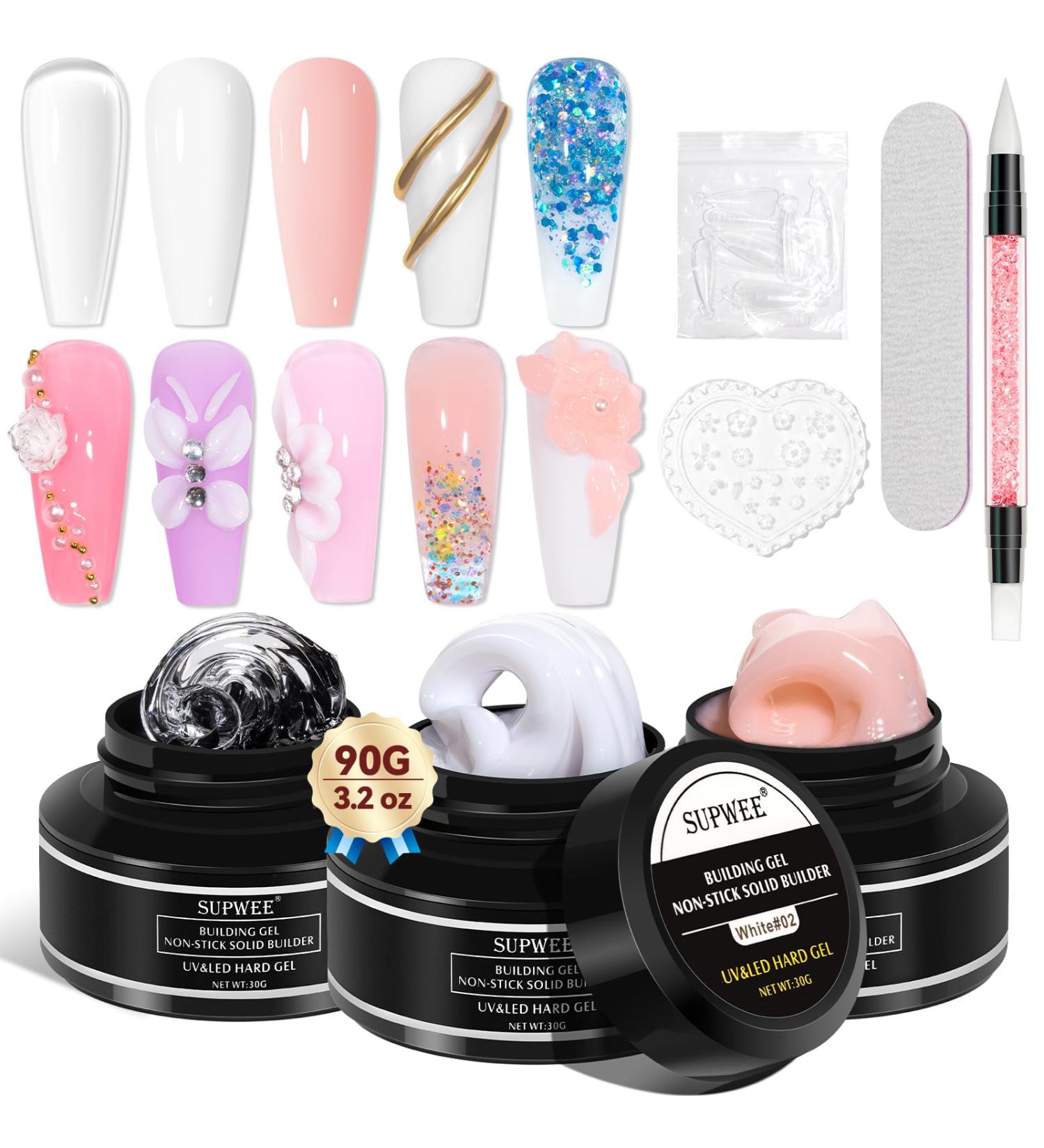 Buy Solid Builder Gel for 3D Nail Art - Non-Sticky Sculpting Gel Clear White & Nude - Perfect for Nail Extensions & Carving - International Shipping Available - Buy Online on GoSupps.com