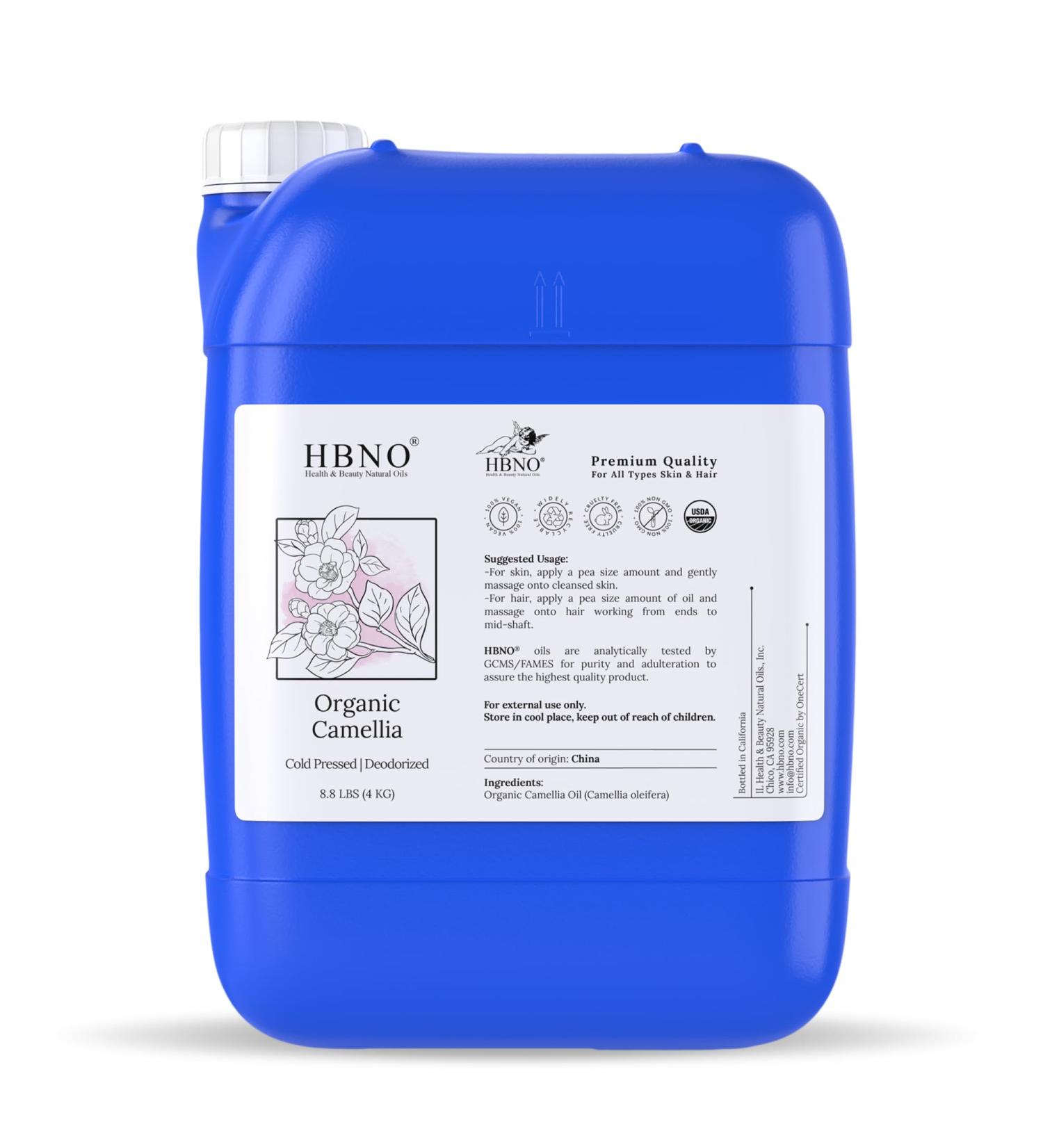 HBNO Organic Camellia Oil - 8.8 lbs (4kg) - Ideal for Shampoos Conditioners Lip Balms Face wash Lotions and Skin care products. - Buy Online on GoSupps.com
