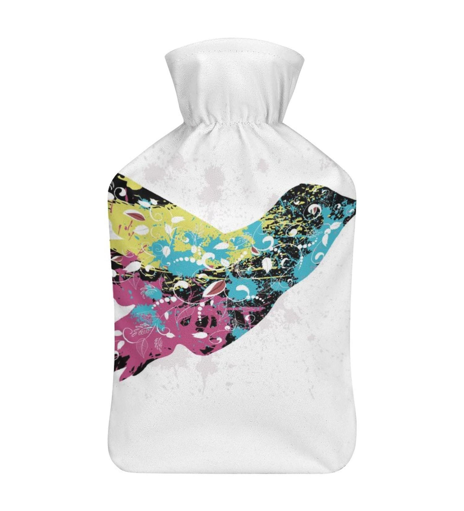 Hot Water Bottle with Lid - Hummingbird Rubber Bag for Pain Relief Cramps & Foot Warmer | Hot & Cold Therapy - Buy Online on GoSupps.com