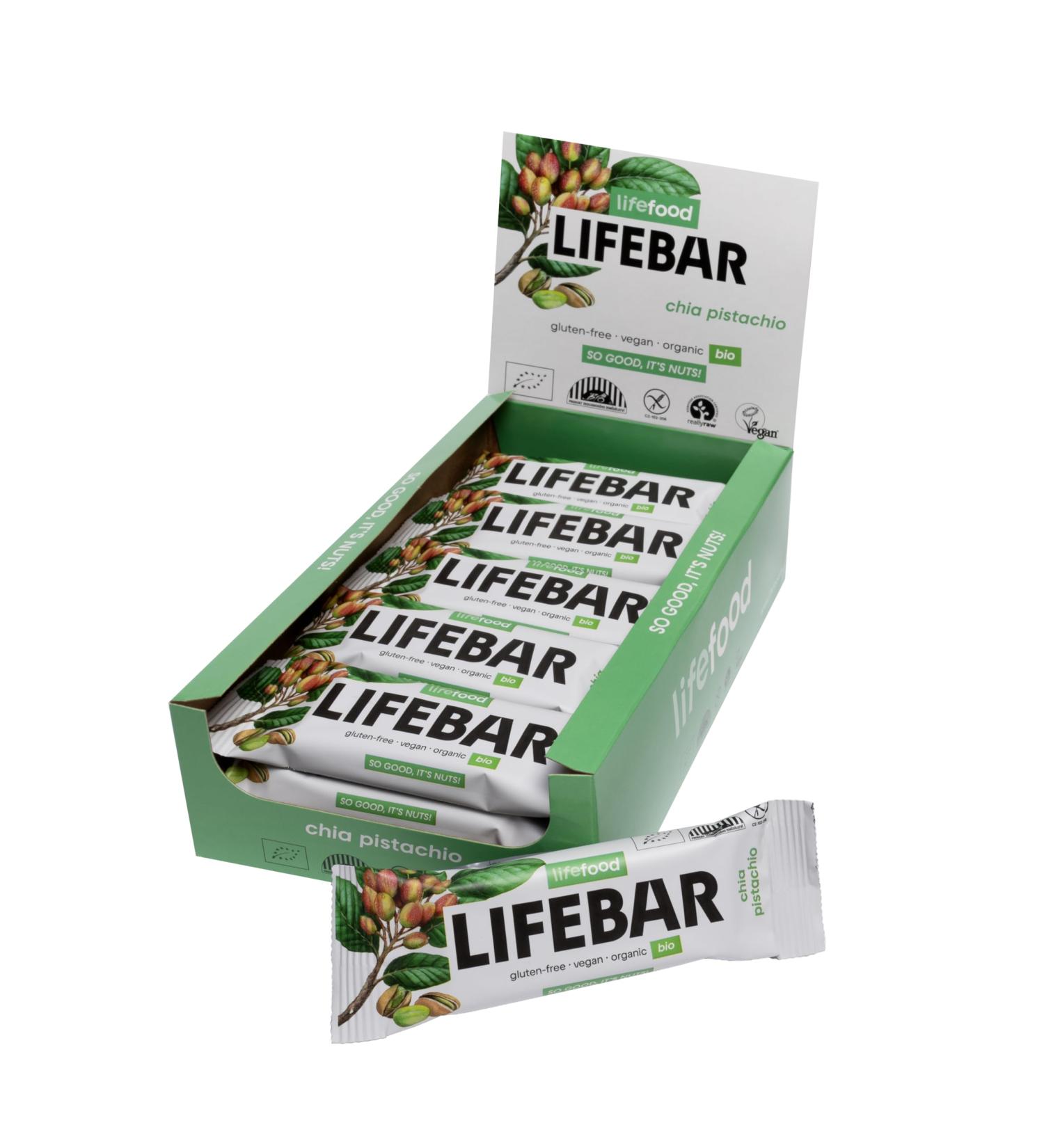 Lifefood Lifebar Energy Seal - 15 Pack Vegan Sports Bars (Chia Pistachio) - RAW Organic Gluten-Free Lactose-Free No Added Sugar - Buy Online on GoSupps.com