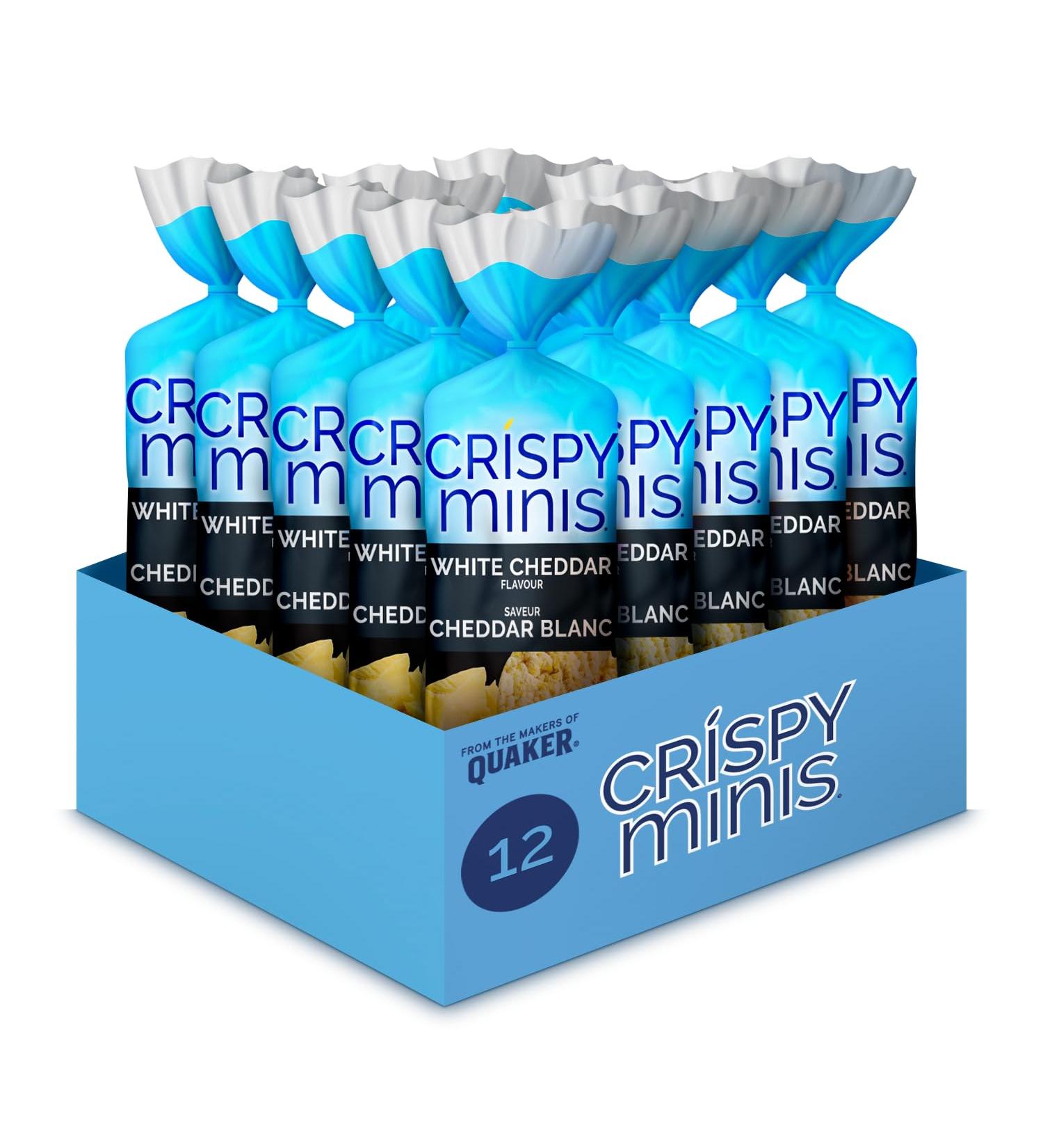 Quaker Crispy Minis White Cheddar Flavour Large Brown Rice Cakes Multi-Pack 140g (Pack of 12) White Cheddar Rice Cakes 11.67 g (Pack of 12) - Buy Online on GoSupps.com