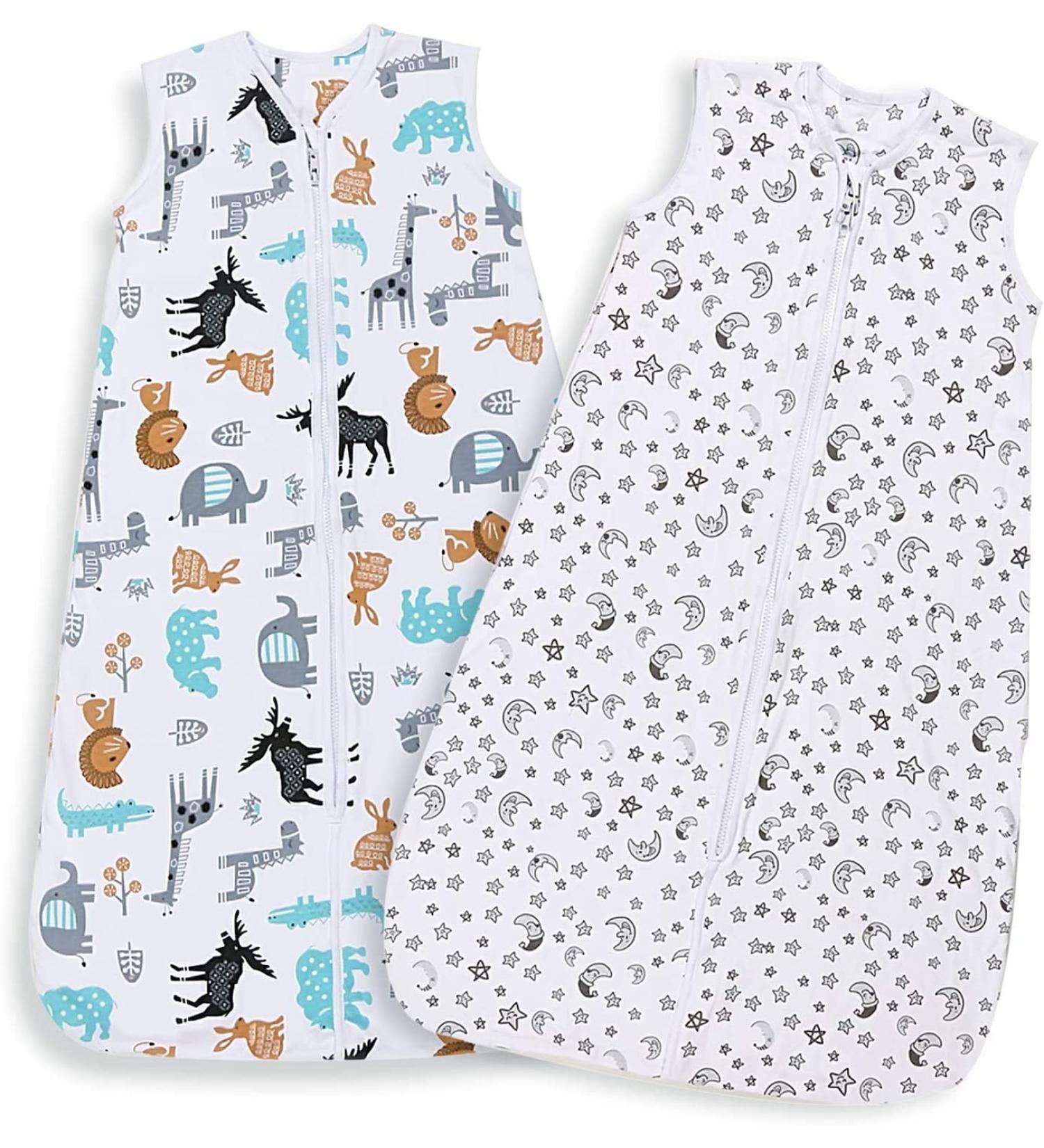 Lictin Baby Sleeping Bag 2 PCS - Adjustable Length 85-105cm for Infant Toddler 3-18 Months | Autumn and Summer Wearable Blanket Sack for Baby Swaddle - Buy Online on GoSupps.com